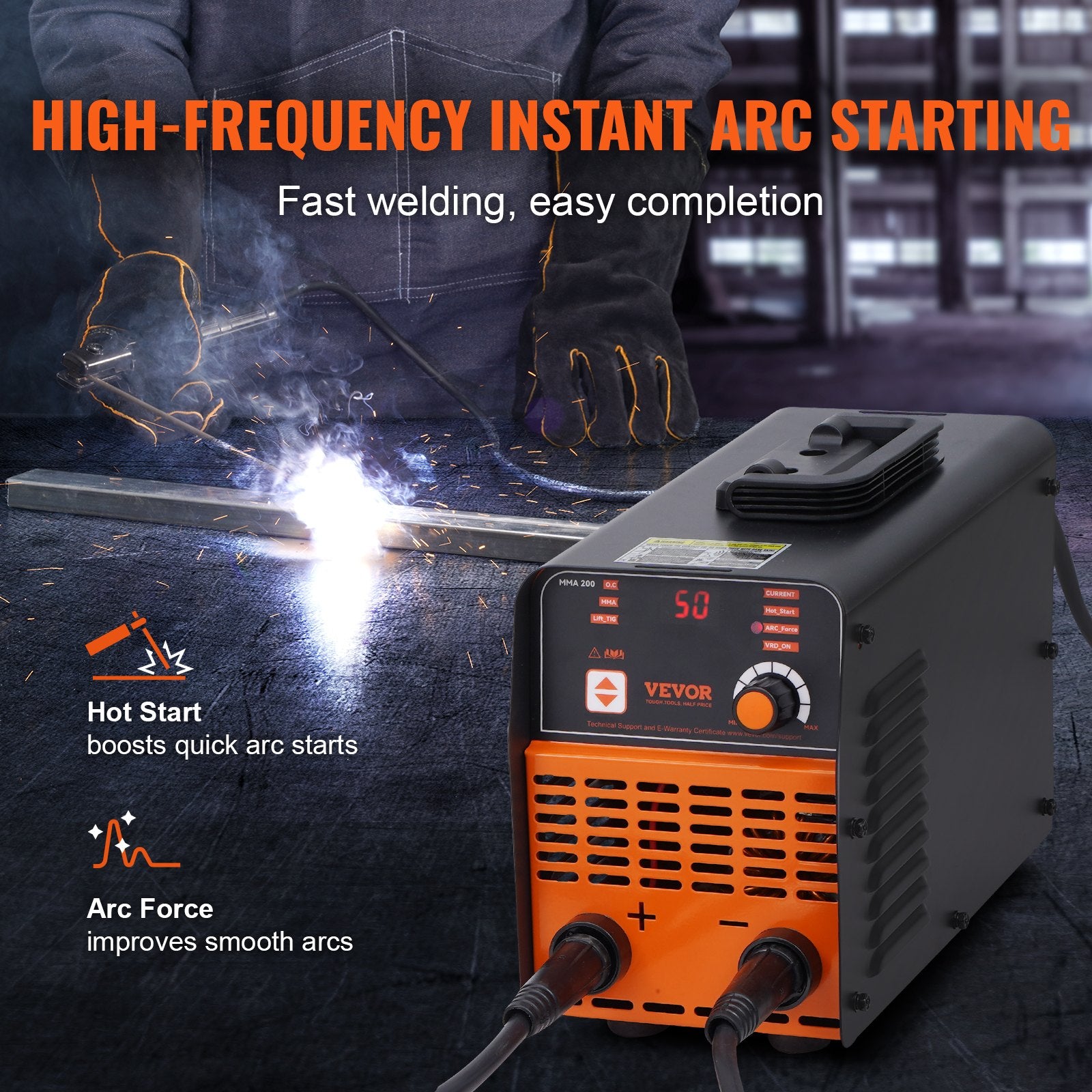 VEVOR ARC Stick Welder 220V 160A 2in1 Lift TIG Welding Machine Hot Start 4