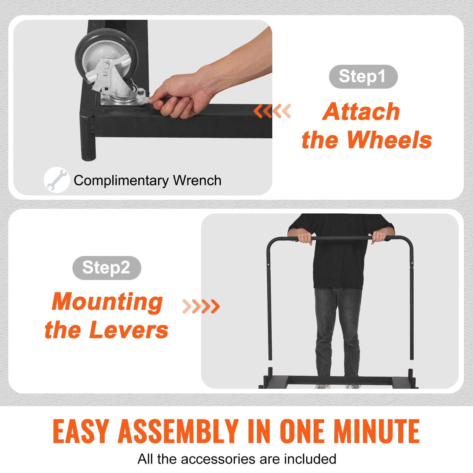 VEVOR Drywall Cart, 1500 LBS Panel Dolly Cart with 36.02" x 24.02" Deck and 5" Swivel Wheels, Heavy-Duty Drywall Sheet Cart, Handling Wall Panel, Sheetrock, Lumber, for Garage, Home, Warehouse 5