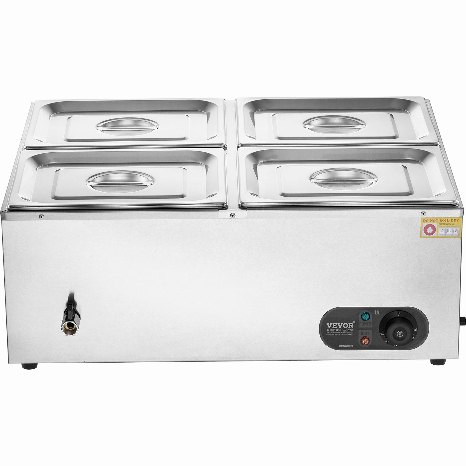 VEVOR Commercial Electric Food Warmer Countertop Buffet 4*12 Qt Pan Bain Marie 9
