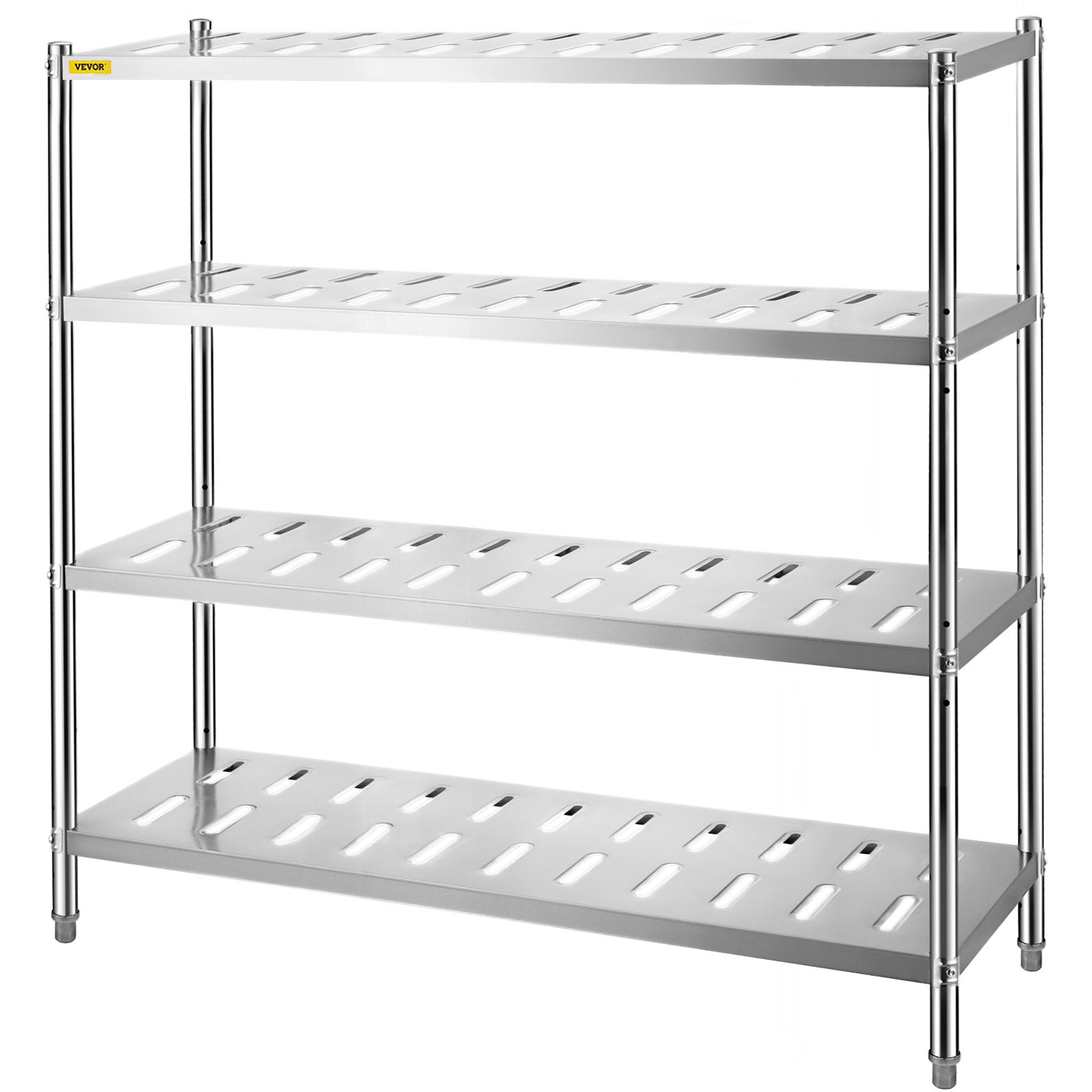 VEVOR Garage Shelf Heavy Duty Shelving 4-Tier 150x45x155cm Stainless Steel 9