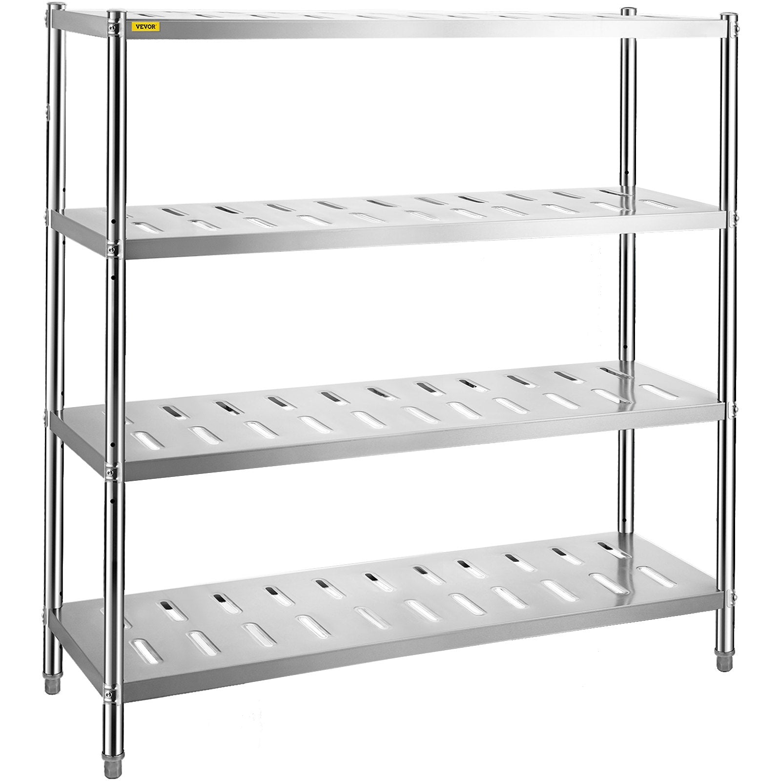 VEVOR Garage Shelf Heavy Duty Shelving 4-Tier 150x45x155cm Stainless Steel 11