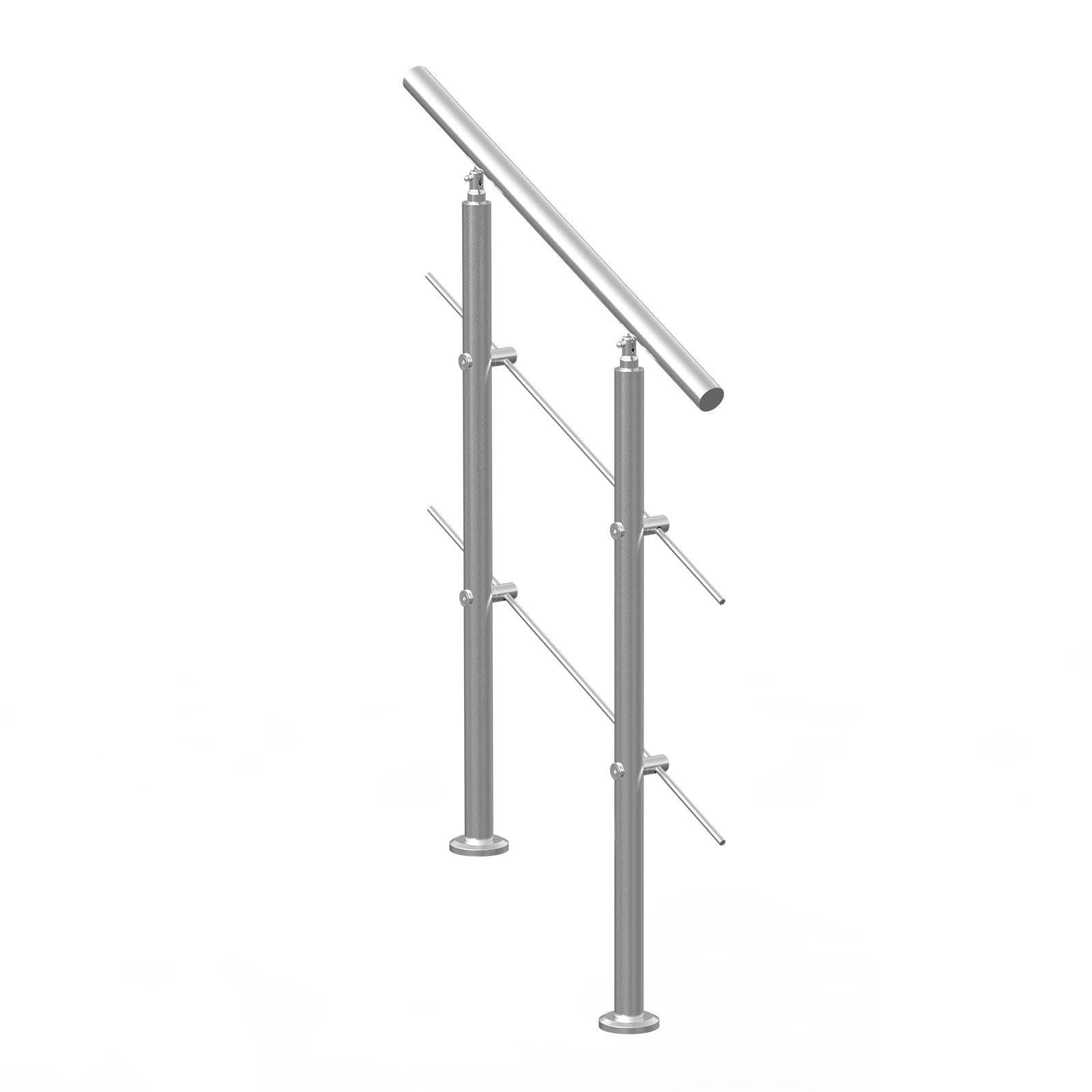 VEVOR Handrails for Outdoor Steps, 31.5in Length 2 Crossbars Stair Hand Rail Kit, Transitional Stainless Steel Railings w/ Installation Kit, Double-column Staircase Handrails for Seniors,Porch & Deck 9