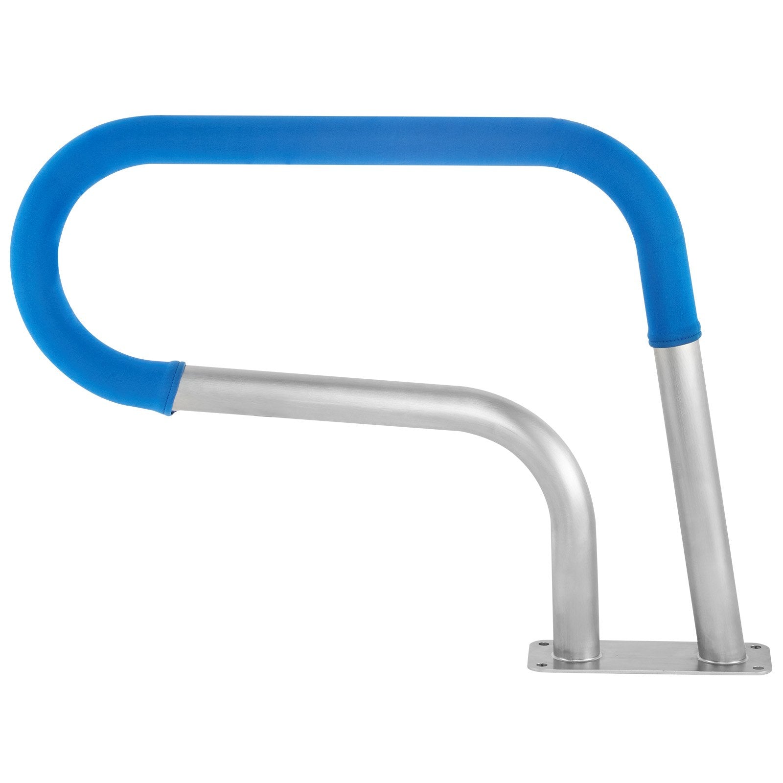 VEVOR Pool Rail 30x22 Pool Railing 304 Stainless Steel 250LBS Load Capacity Silver Rustproof Pool Handrail Humanized Swimming Pool Handrail with Blue Grip Cover & M8 Drill Bit & Self-Taping Screws 9