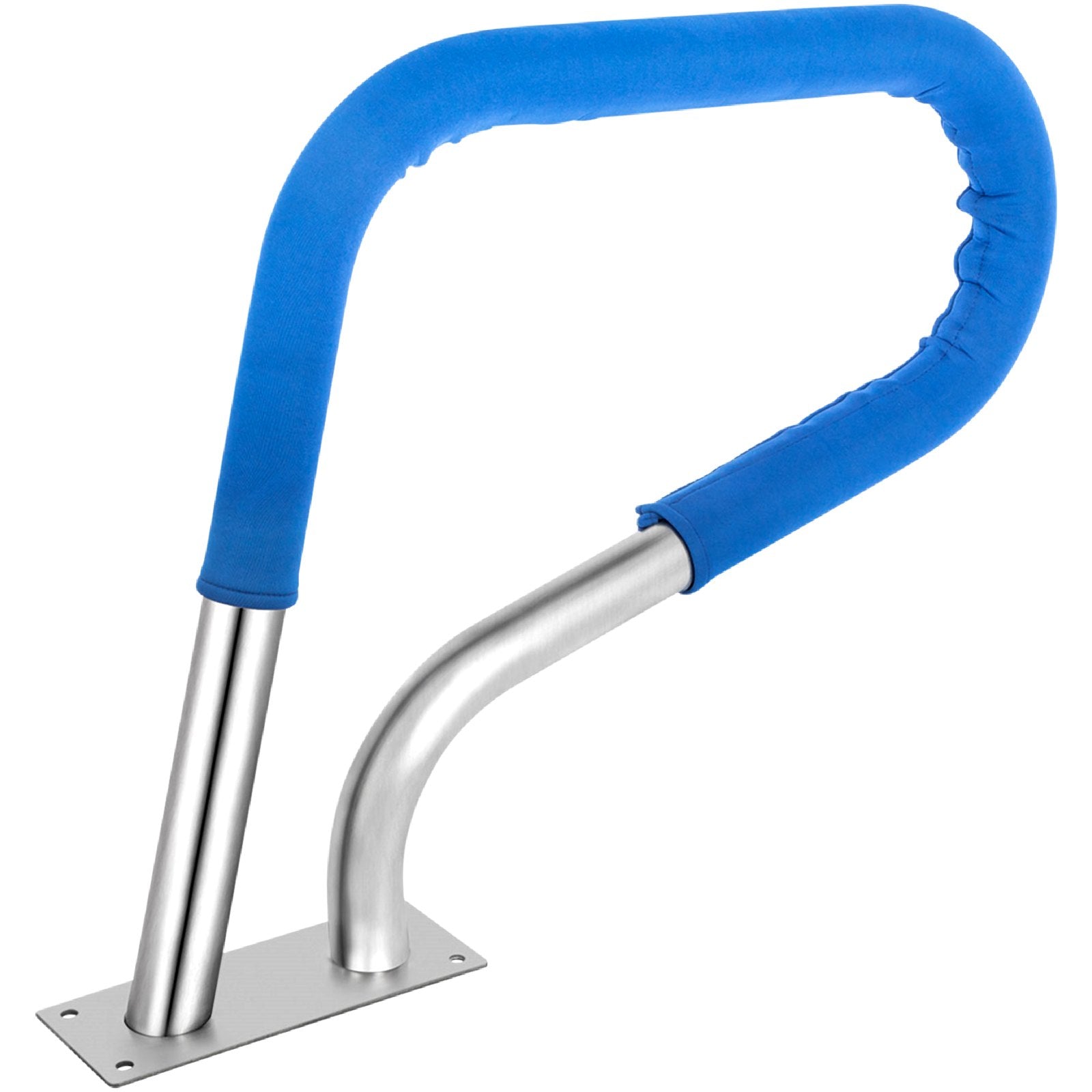 VEVOR Pool Rail 32x23 Pool Railing 304 Stainless Steel 250LBS Load Capacity Silver Rustproof Pool Handrail Humanized Swimming Pool Handrail with Blue Grip Cover & M8 Drill Bit & Self-Taping Screws 10