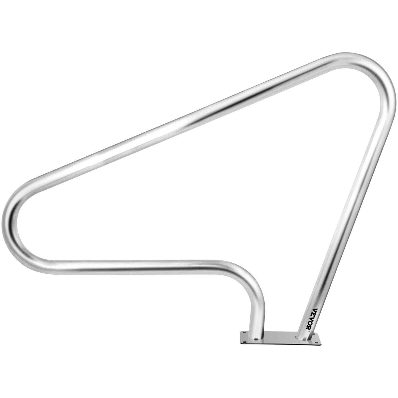 VEVOR Pool Rail 48x36 Pool Railing 304 Stainless Steel 250LBS Load Capacity Silver Rustproof Pool Handrail Humanized Swimming Pool Handrail with Blue Grip Cover & M8 Drill Bit & Self-Taping Screws 11