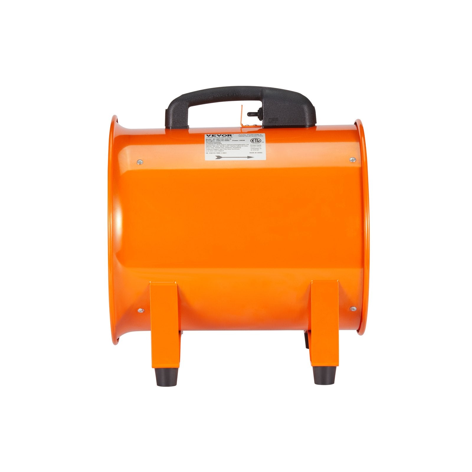VEVOR Portable Ventilator, 304.8mm/12inch Heavy Duty Cylinder Fan with 10m Duct Hose, 367W Strong Shop Exhaust Blower 2574CFM, Industrial Utility Blower for Sucking Dust, Smoke, Smoke Home/Workplace 9