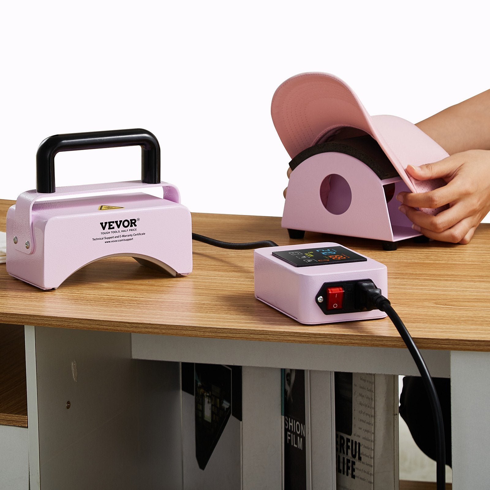 VEVOR Hat Press Machine Mini Hat Heat Press for Caps 5.9x3.15 inch Plate Purple 8
