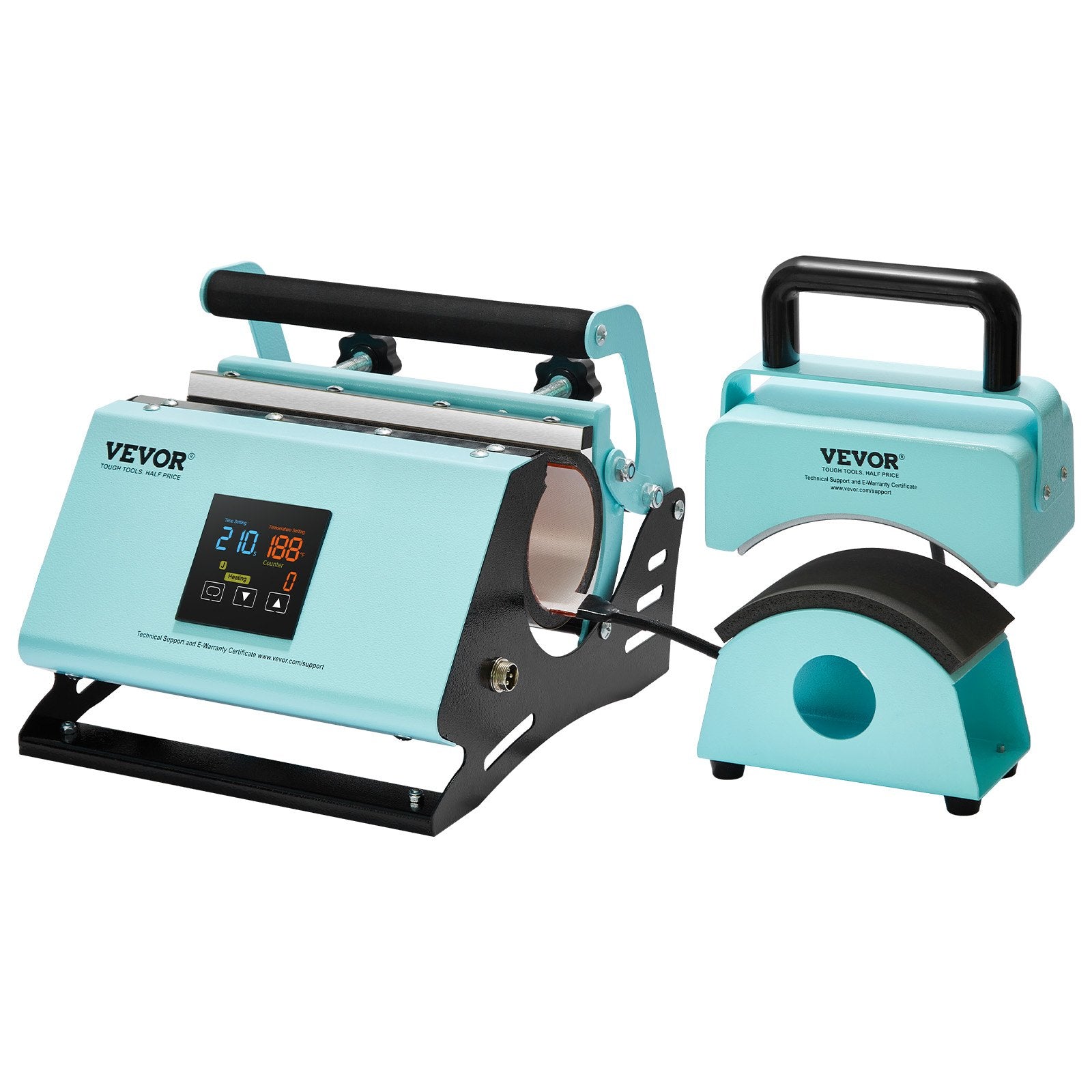 VEVOR 2 in 1 Tumbler and Hat Heat Press Machine Heat Machine for Caps Hats Mugs 9