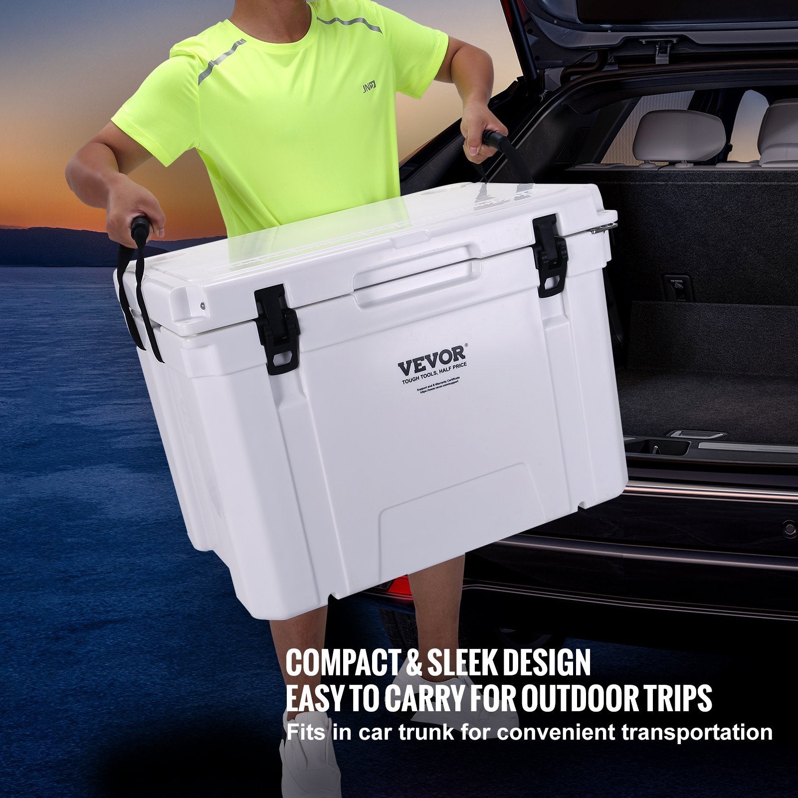 VEVOR Insulated Portable Cooler, 65 qt, Holds 65 Cans, Ice Retention Hard Cooler with Heavy Duty Handle, Ice Chest Lunch Box for Camping, Beach, Picnic, Travel, Outdoor, Keeps Ice for up to 6 Days 5