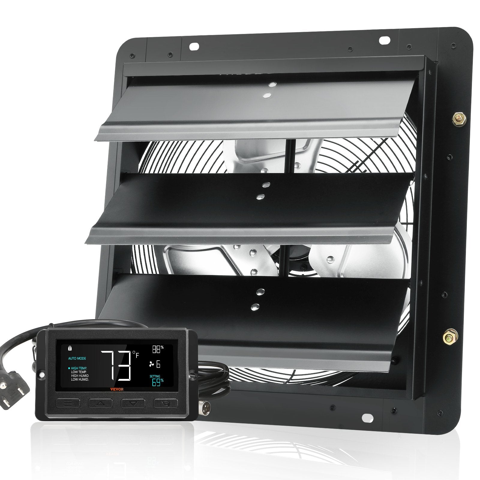 VEVOR Shutter Exhaust Fan, 356 mm / 14inch with Temperature Humidity Controller 9