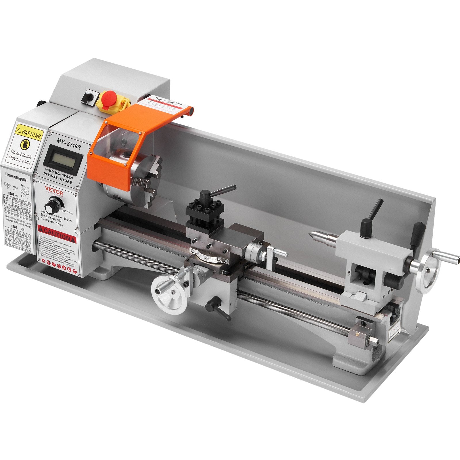 VEVOR Mini Metal Lathe Machine, 180 x 400 mm, 800W Precision Benchtop Power Metal Lathe, 150-2500 RPM Continuously Variable Speed, with 3-jaw Metal Chuck Tool Box for Processing Precision Parts 9