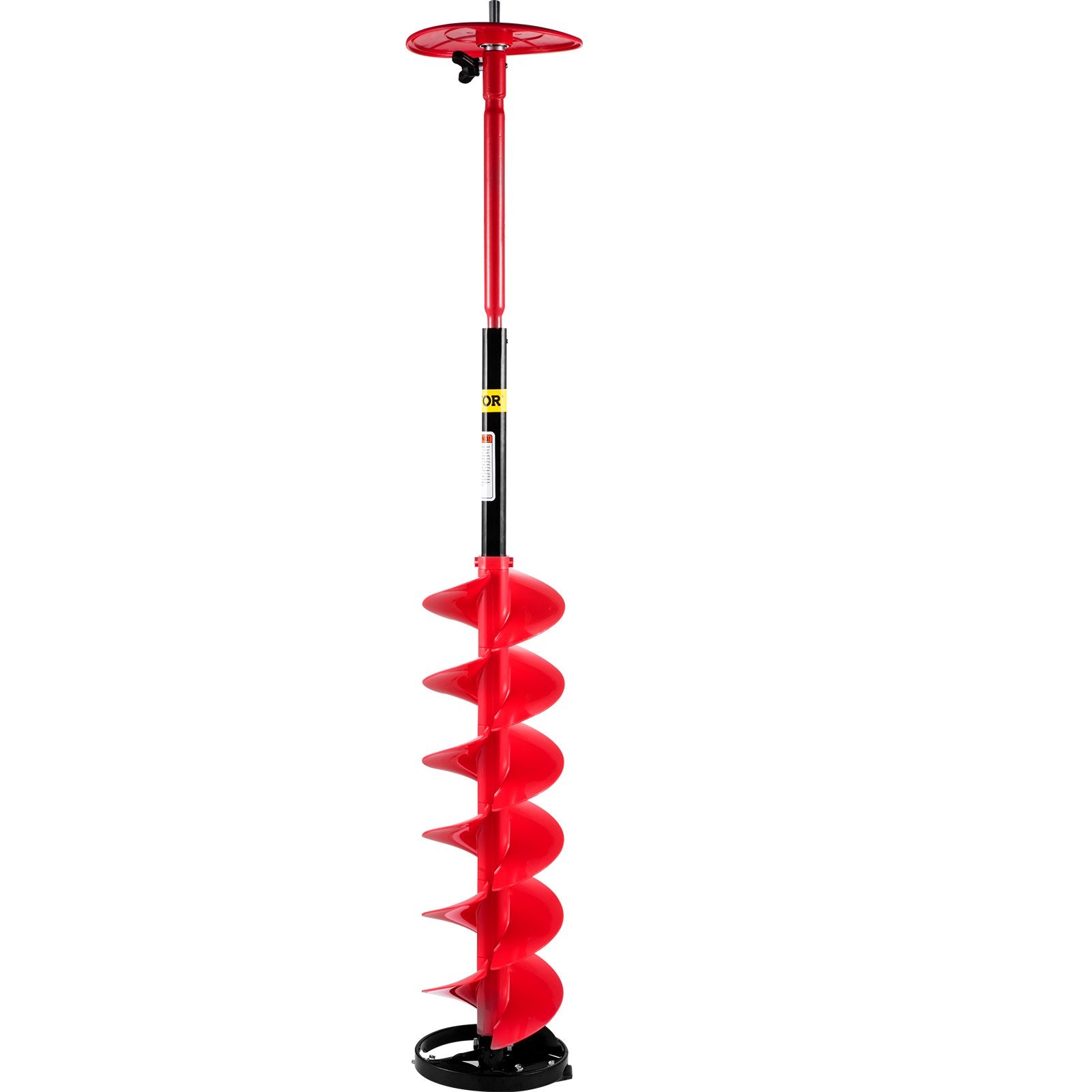 VEVOR Ice Drill Auger, 8\" Diameter Nylon Ice Auger, 39\" Length Ice Auger Bit,Auger Drill with 11.8\" Extension Rod,Auger Bit with Drill Adapter,Top Plate & Blade Guard for Ice Fishing Ice Burrowing 9