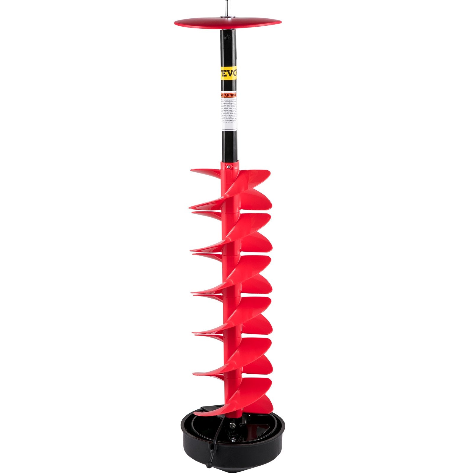 VEVOR Ice Drill Auger, 8\" Diameter Nylon Ice Auger, 39\" Length Ice Auger Bit,Auger Drill with 11.8\" Extension Rod,Auger Bit with Drill Adapter,Top Plate & Blade Guard for Ice Fishing Ice Burrowing 10