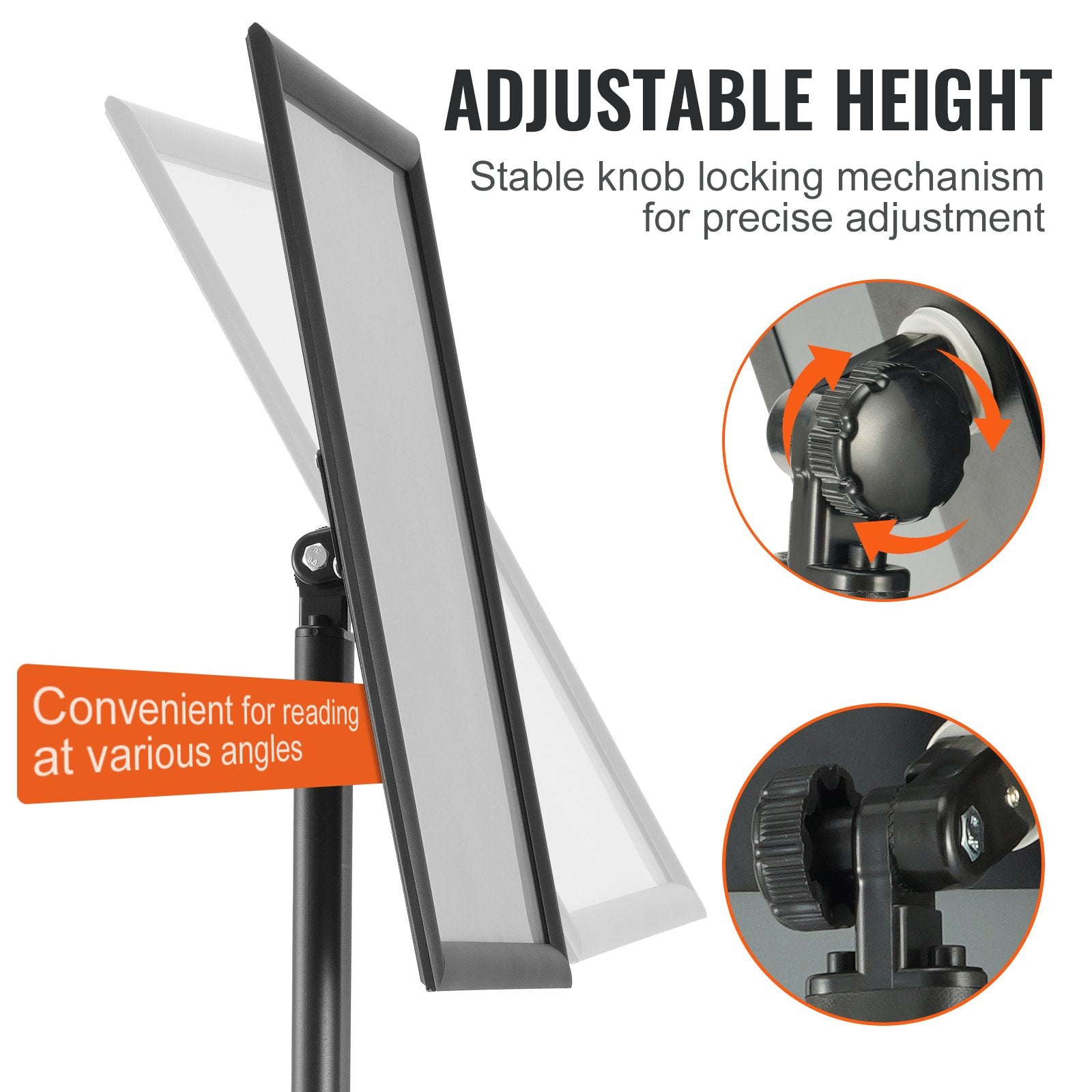 VEVOR Pedestal Sign Holder Adjustable Poster Stand 11 x 17 Inch Metal Base 3