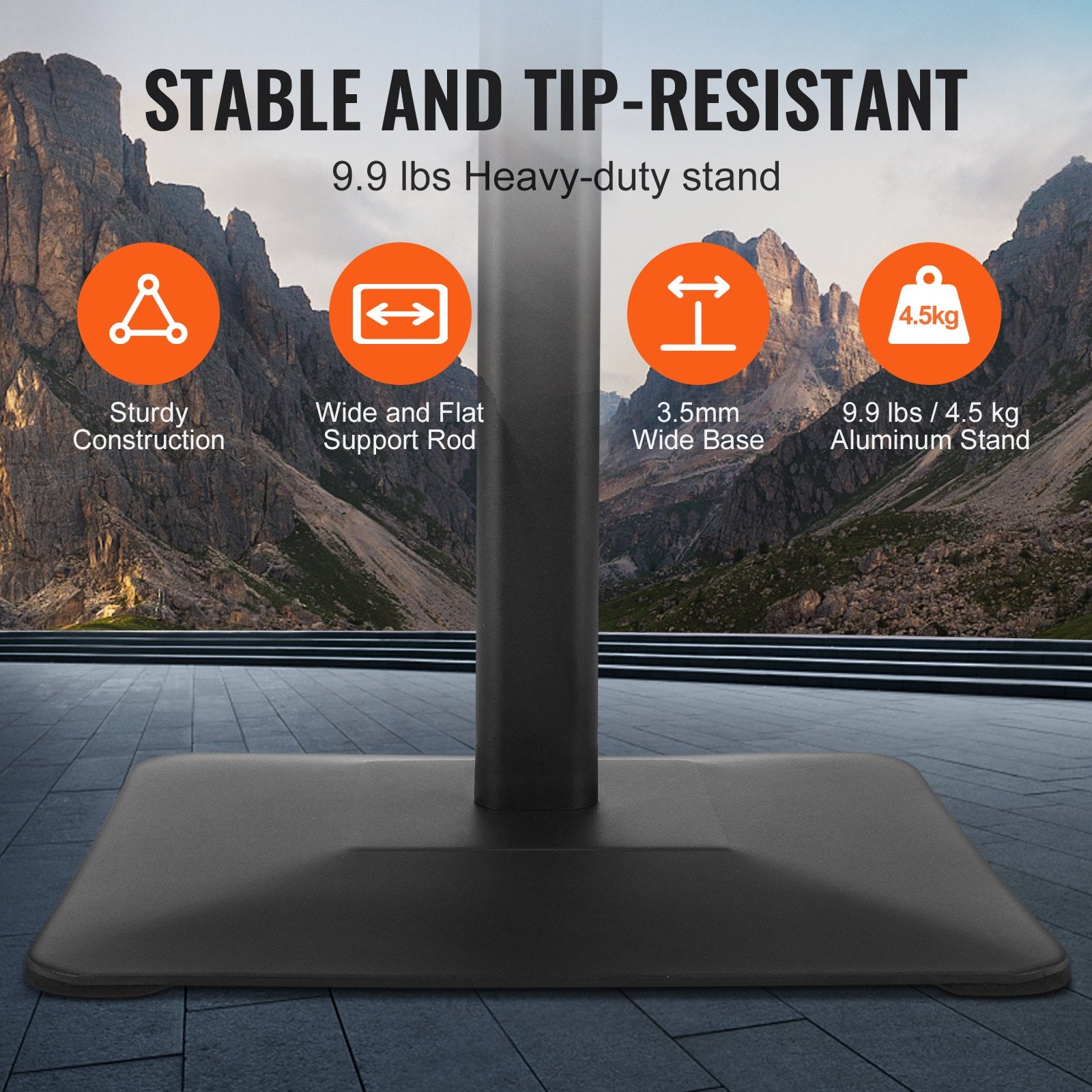 VEVOR Pedestal Sign Holder Adjustable Poster Stand 11 x 17 Inch Metal Base 4