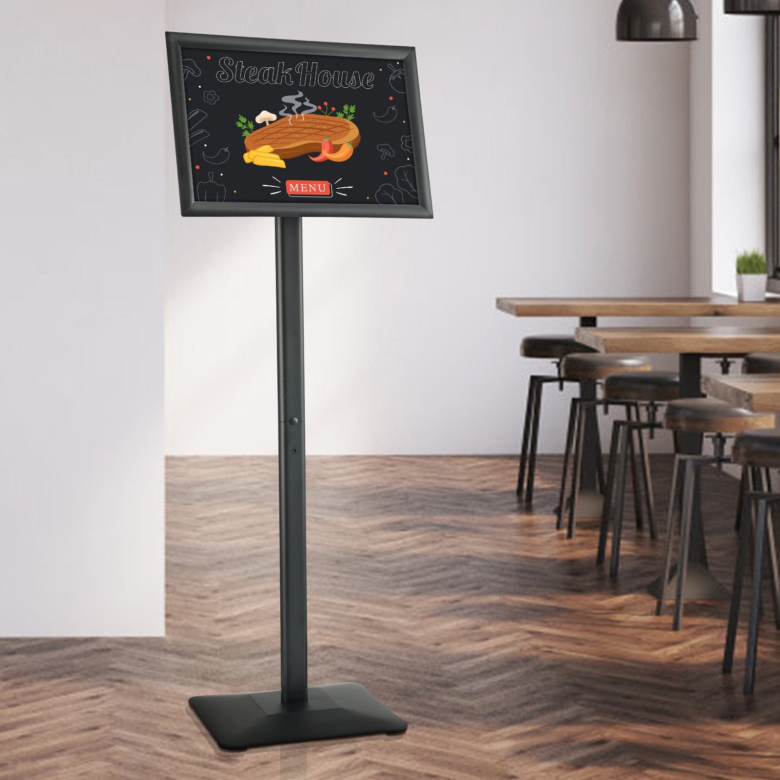 VEVOR Pedestal Sign Holder Adjustable Poster Stand 11 x 17 Inch Metal Base 8