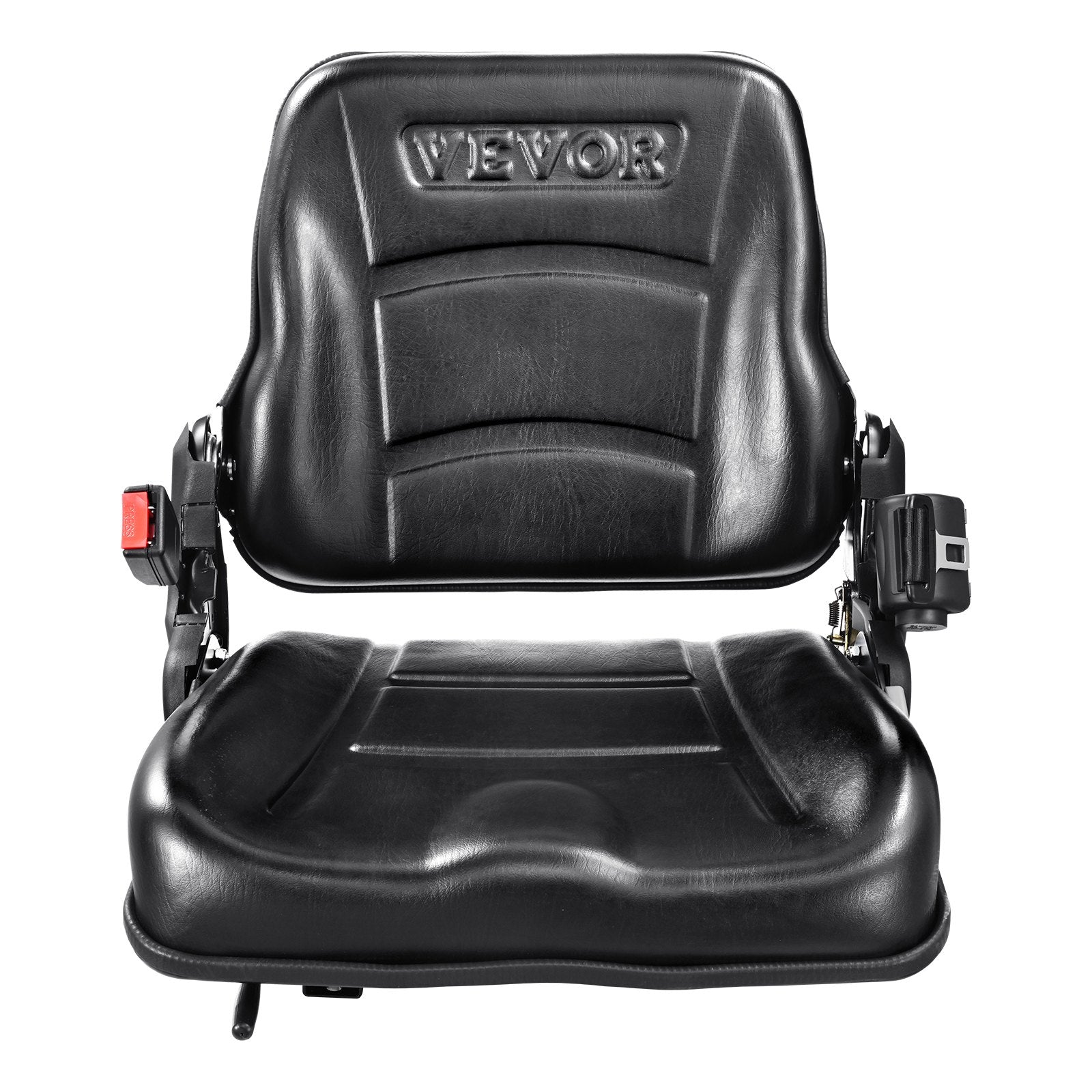 VEVOR Universal Forklift Seat, Fold Down Tractor Seat with Adjustable Angle Back, Micro Switch and Retractable Seatbelt, 16-34 cm Slot Forklift Seat for Tractor Loader Excavator 8