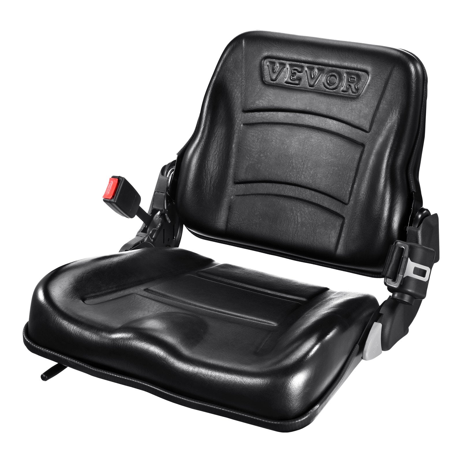 VEVOR Universal Forklift Seat, Fold Down Tractor Seat with Adjustable Angle Back, Micro Switch and Retractable Seatbelt, 16-34 cm Slot Forklift Seat for Tractor Loader Excavator 9