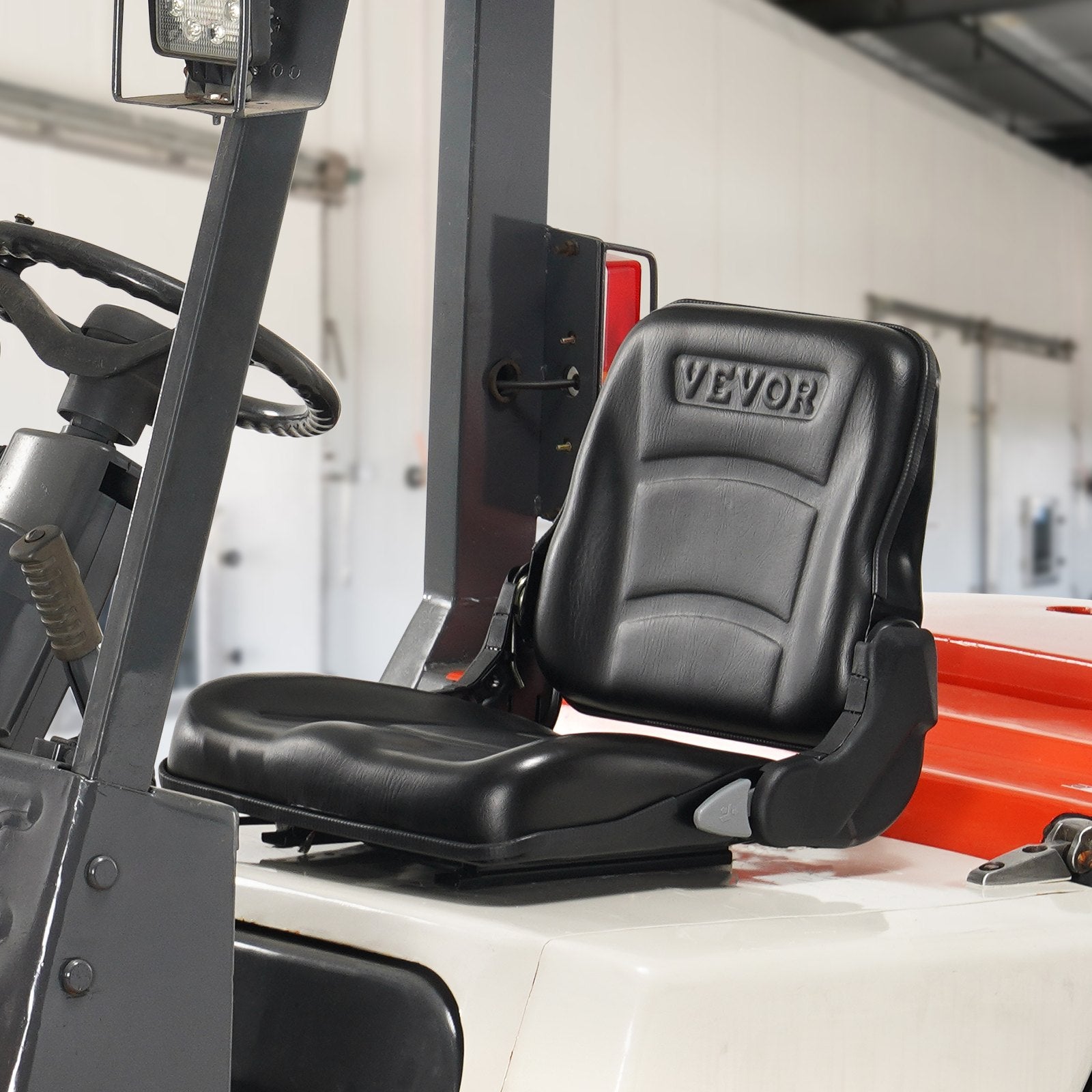 VEVOR Universal Forklift Seat, Fold Down Tractor Seat with Adjustable Angle Back and Micro Switch, 16-34 cm Extended Slot Comfortable Forklift Seat for Tractor Loader Excavator 7