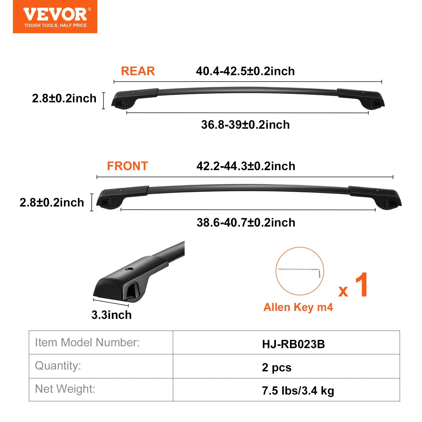VEVOR Roof Rack Crossbar for Subaru Forester 2014-2022 Crossbars Aluminum 2 PCS 6