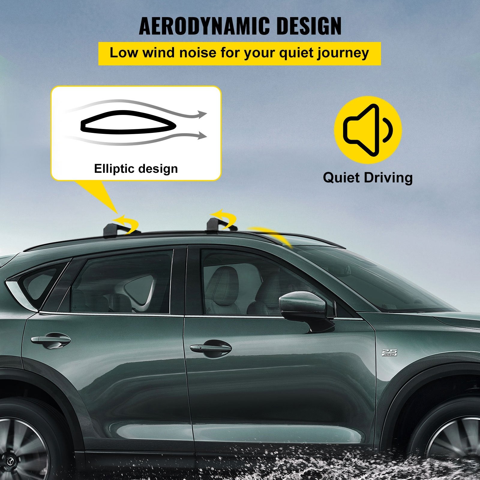VEVOR Roof Rack Compatible with Mazda CX-5 CX5 2017 2018 2019 2021 4PCS Roof Rack Rail Cross Bar Crossbar 5
