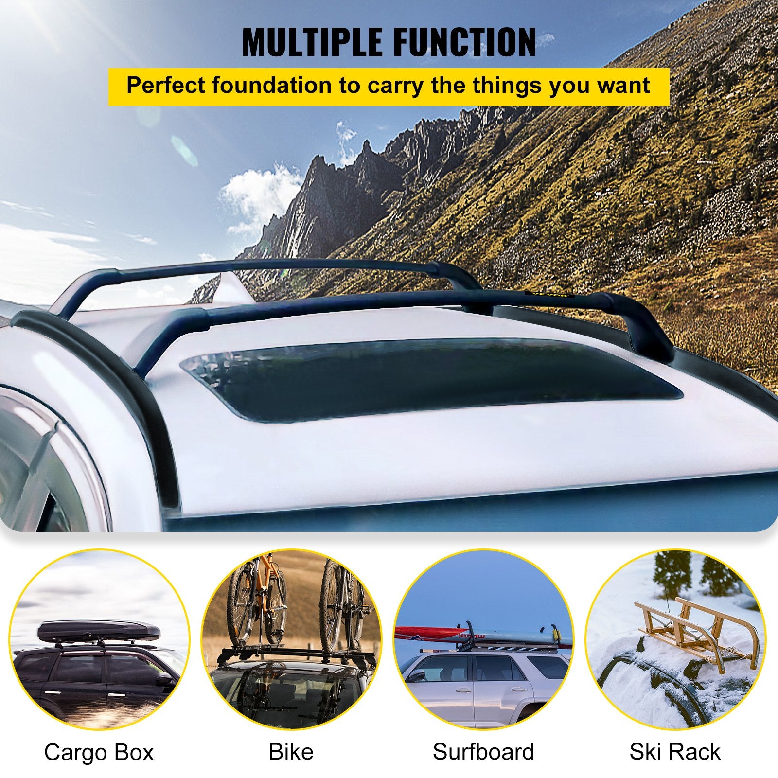 VEVOR Roof Rack Compatible with Mazda CX-5 CX5 2017 2018 2019 2021 4PCS Roof Rack Rail Cross Bar Crossbar 6