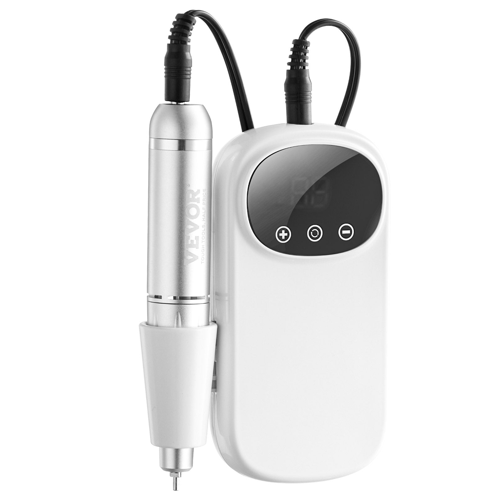 VEVOR Electric Rechargeable Nail Drill, 35,000RPM Portable Cordless Nail E File Machine, LCD-Display Acrylic Gel Grinder Tool with 6 Bits and 50PCS Sanding Bands for Manicure Pedicure Carve Polish 10