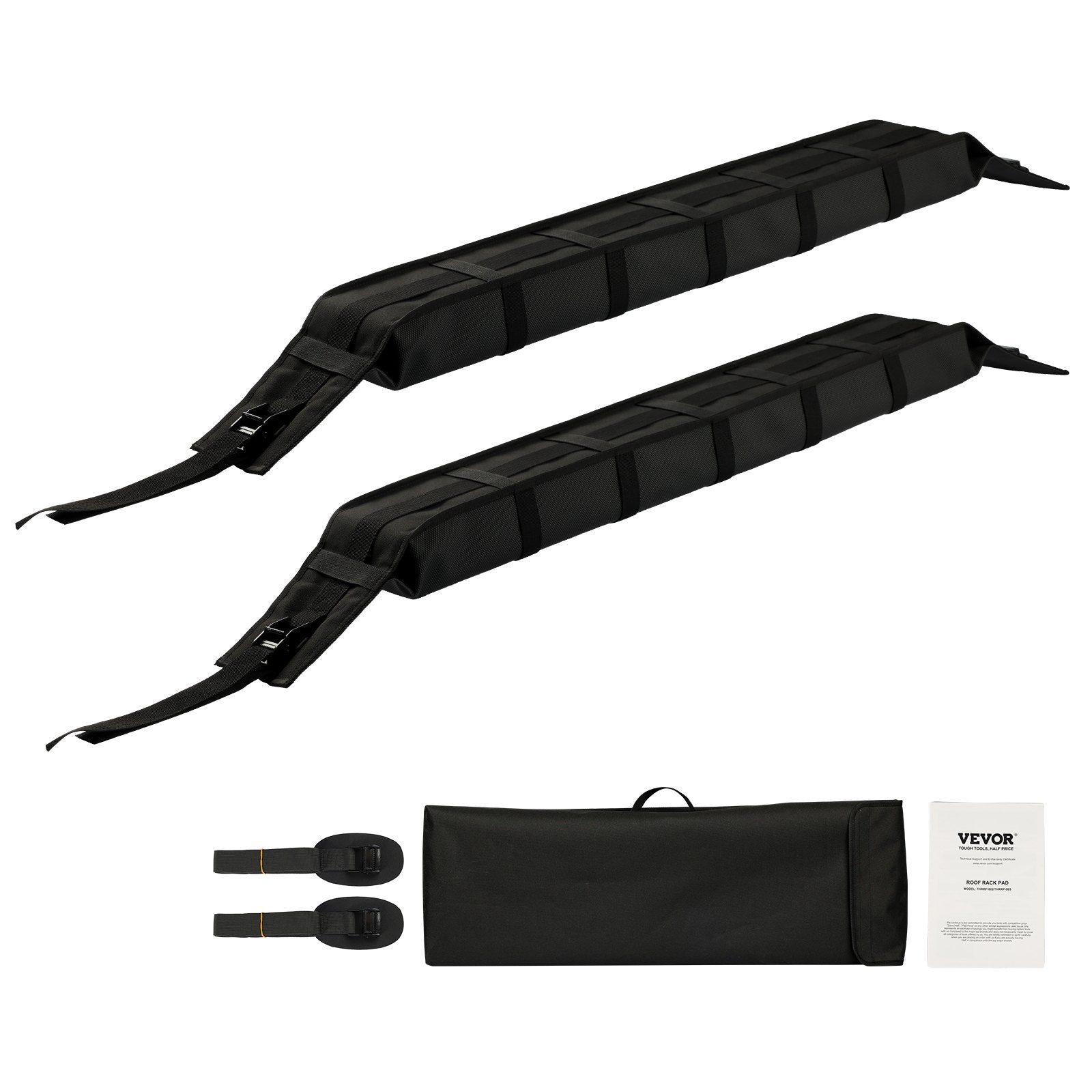 VEVOR Soft Roof Rack Pads 33in 176lbs Load Capacity for Kayak Canoe Surfboard Luggage 9