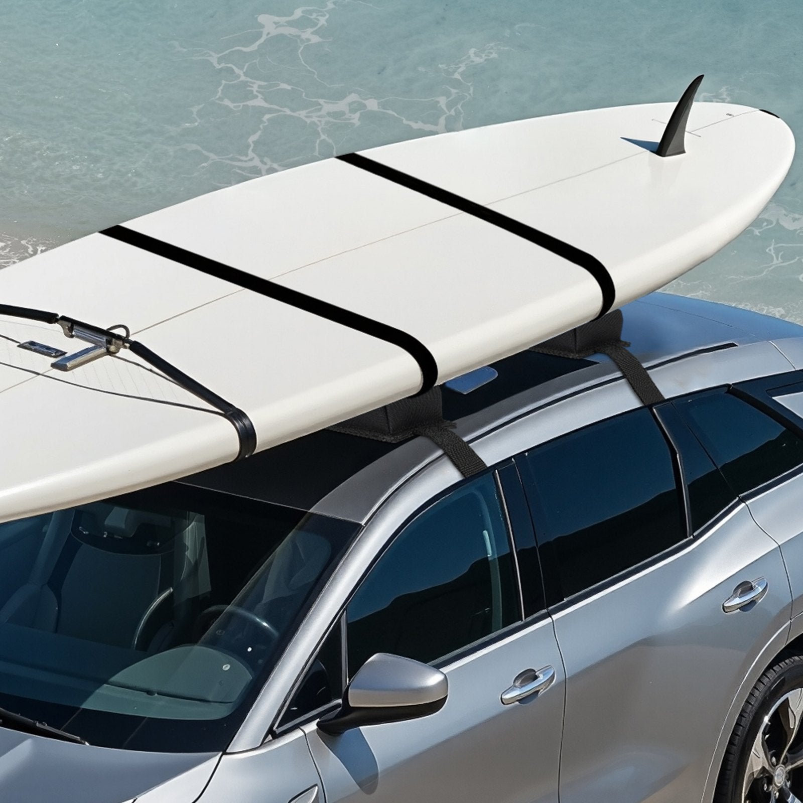 VEVOR Soft Roof Rack Pads 15.5in 176lbs Load Capacity for Kayak Canoe Surfboard 8