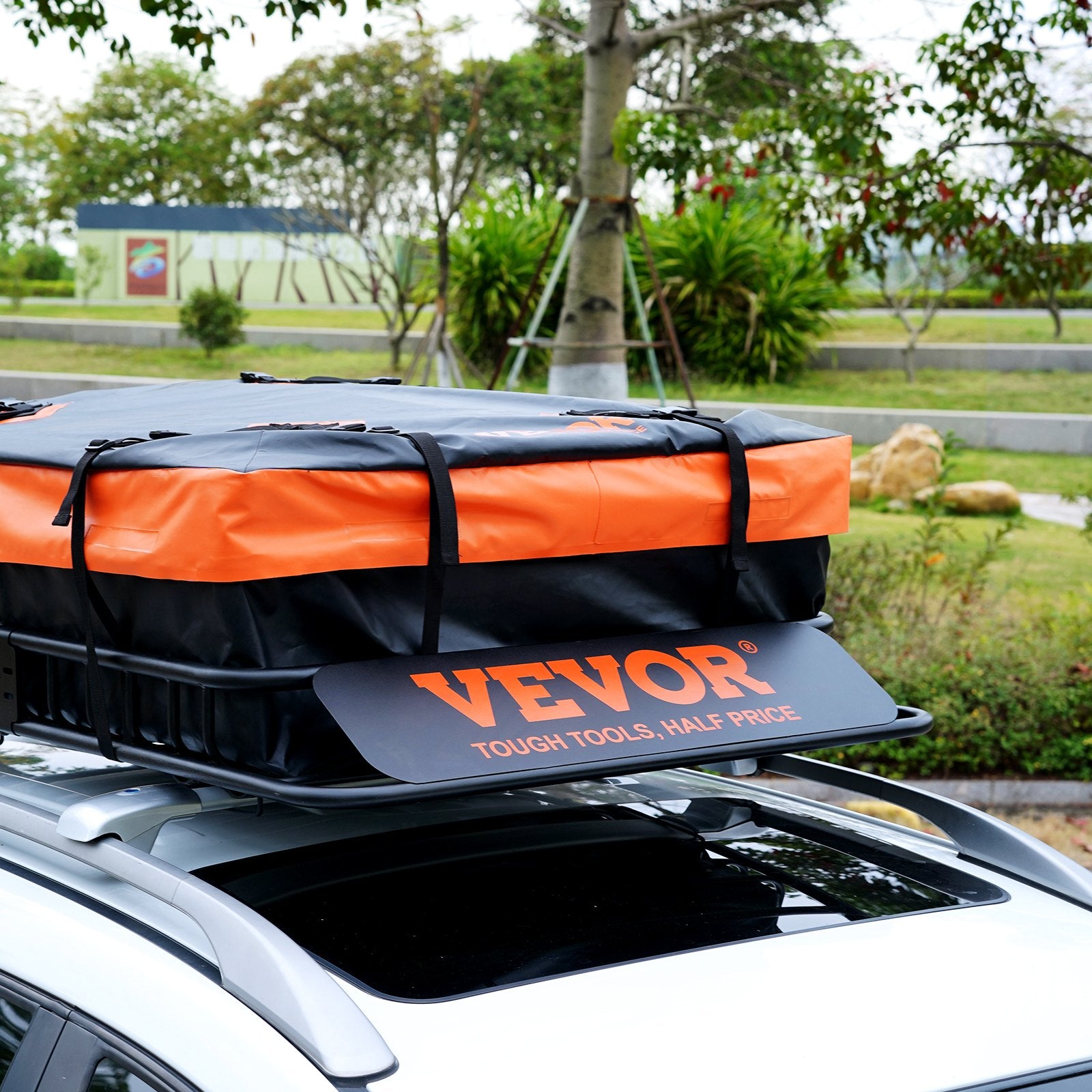 VEVOR Roof Rack Cargo Basket 200 LBS 51"x36"x5" for SUV Truck with Luggage Bag 8