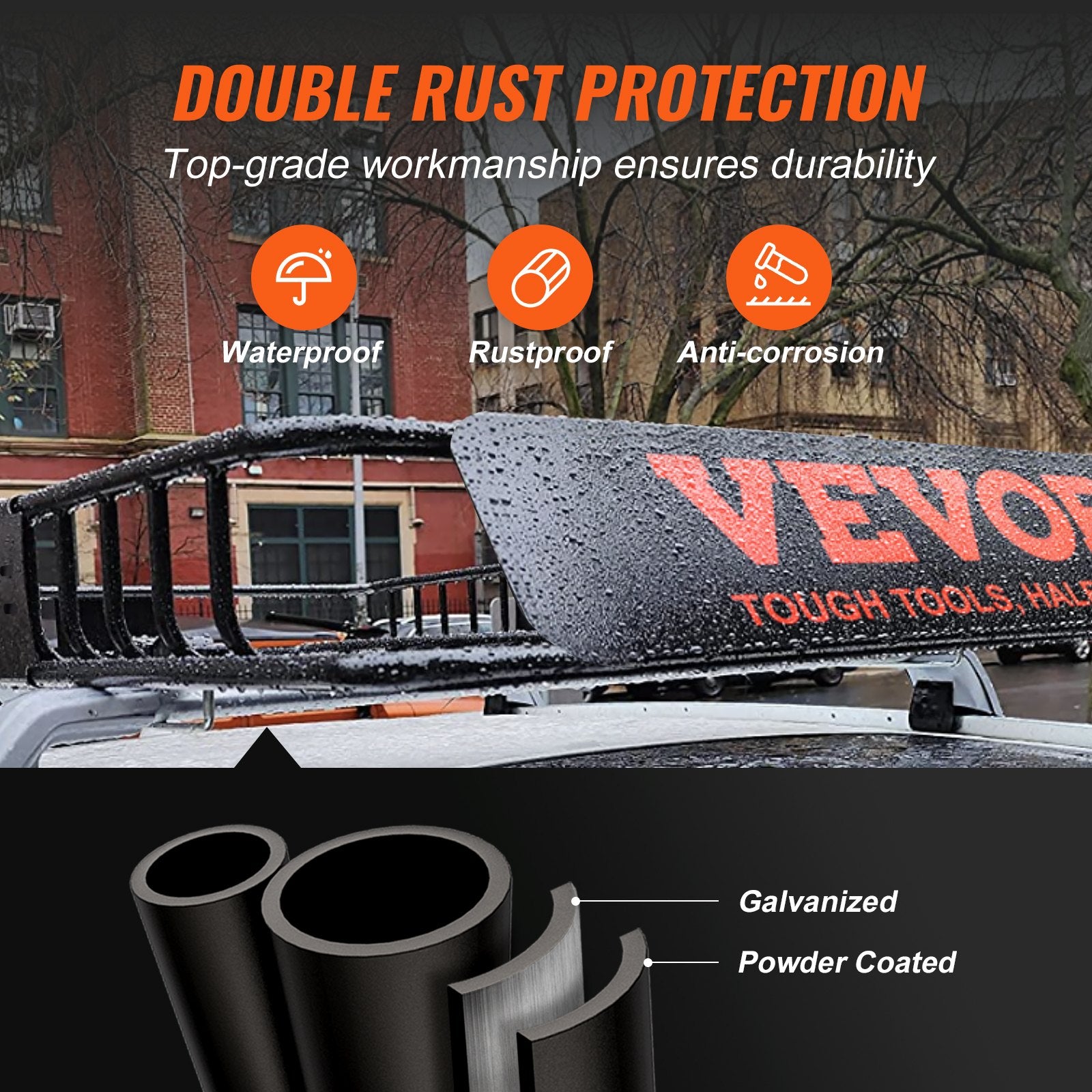 VEVOR Roof Rack Cargo Basket 200 LBS Capacity Extension 64"x39"x6" for SUV Truck 3