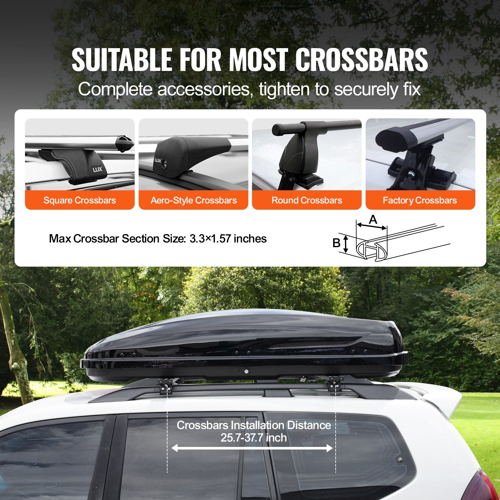 VEVOR Rooftop Cargo Carrier 220 L Luggage Storage Box ABS for SUVs Cars 3