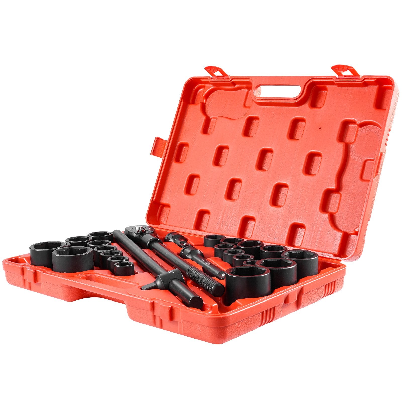 Impact Socket Set 3/4 Inches 27 Piece SAE 7/8 to 2 Inches and Metric 22 to 50 mm 10