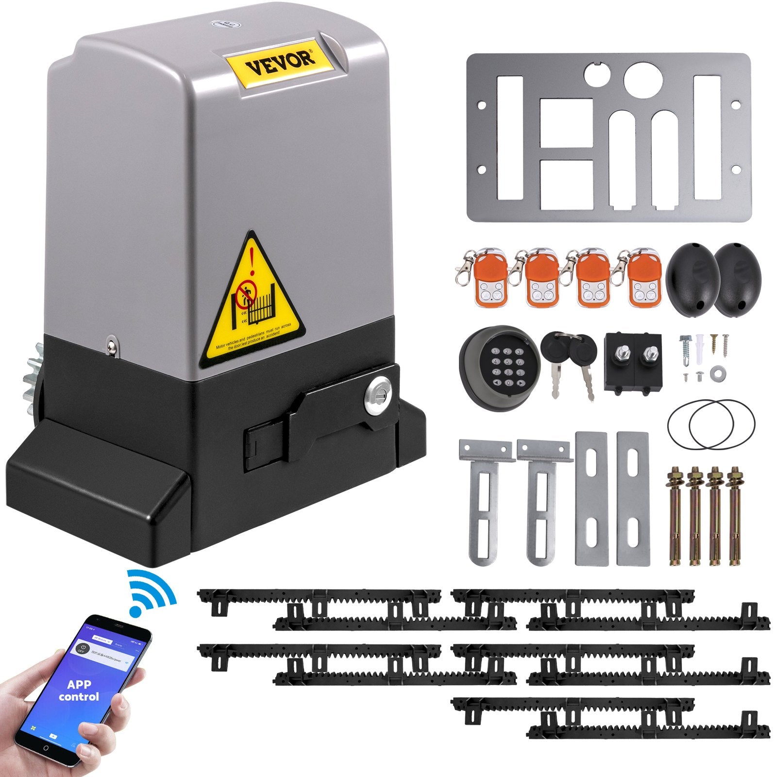 VEVOR Sliding Gate Opener Automatic Sliding Gate 1800 KG 4 Remote & APP Control 10