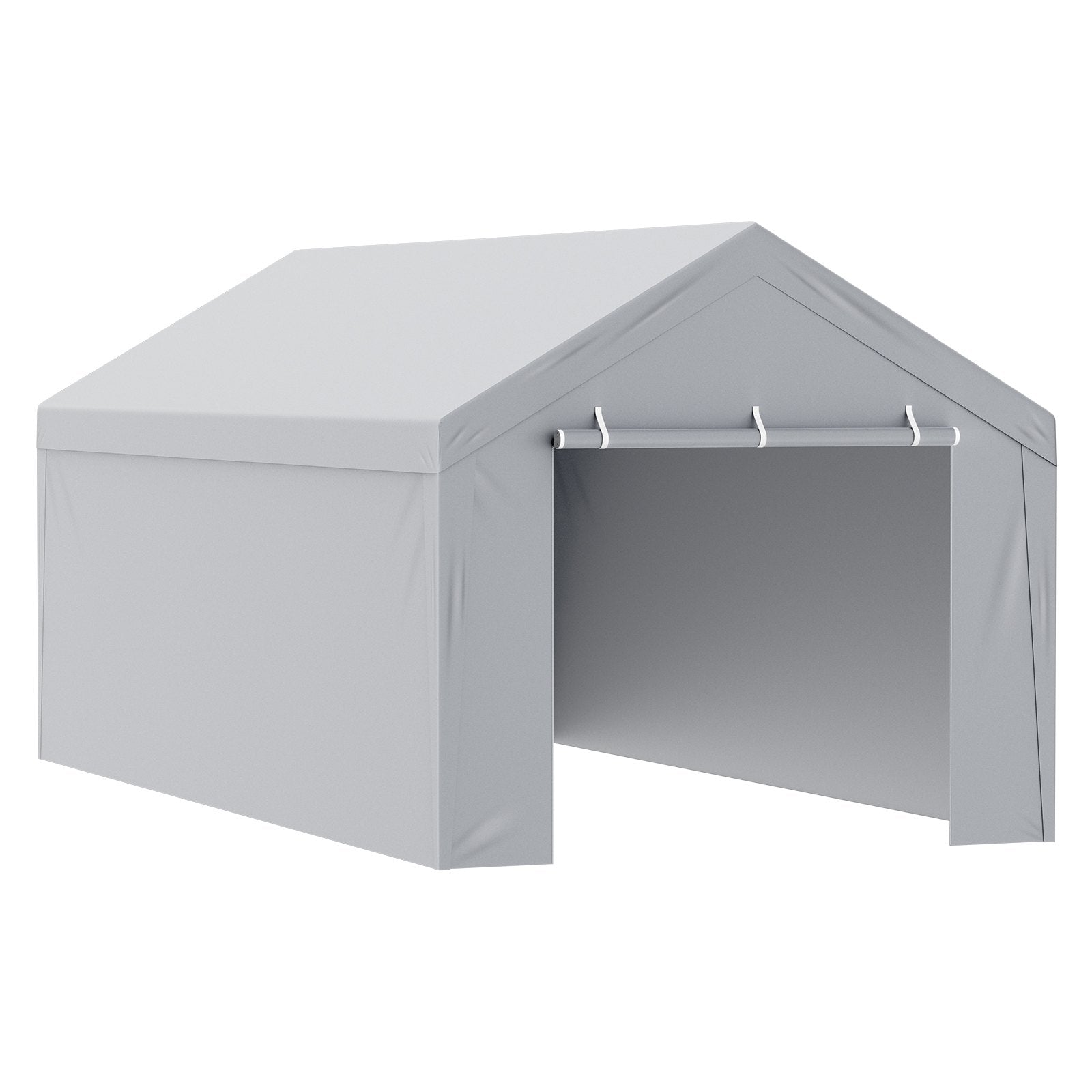 VEVOR Carport Replacement Canopy Cover Top + Side Wall 10 x 20 ft, Garage Tent Shelter Tarp Heavy-Duty Waterproof & UV Protected, Easy Installation with Ball Bungees,White (Frame Not Included) 10