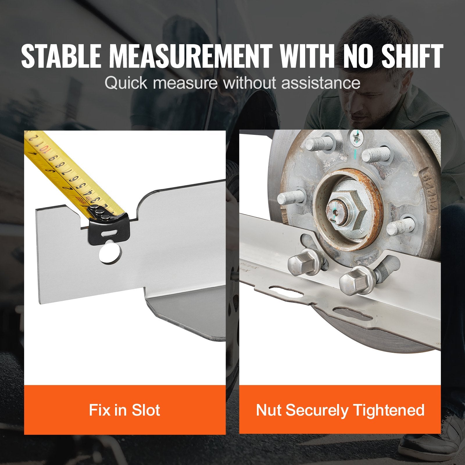 VEVOR Wheel Alignment Tool, 2-Pack Toe Alignment Toe Plates, Stainless Steel Wheel Alignment Tool Plate, Toe Angle Accurate Measurement, Includes 2 Measuring Tapes & Conversion Chart 4