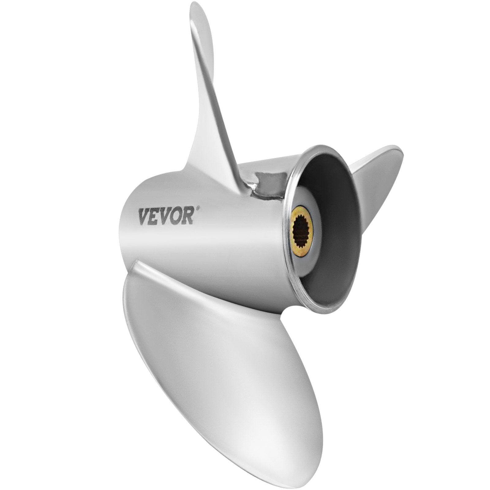 VEVOR Outboard Propeller, Replace for OEM 3860709, 3-Blade 14.5\" x 21\" Pitch Steel Boat Propeller, Compatible with Volvo Penta SX Drive All Models, with 19 Tooth Splines, RH 9