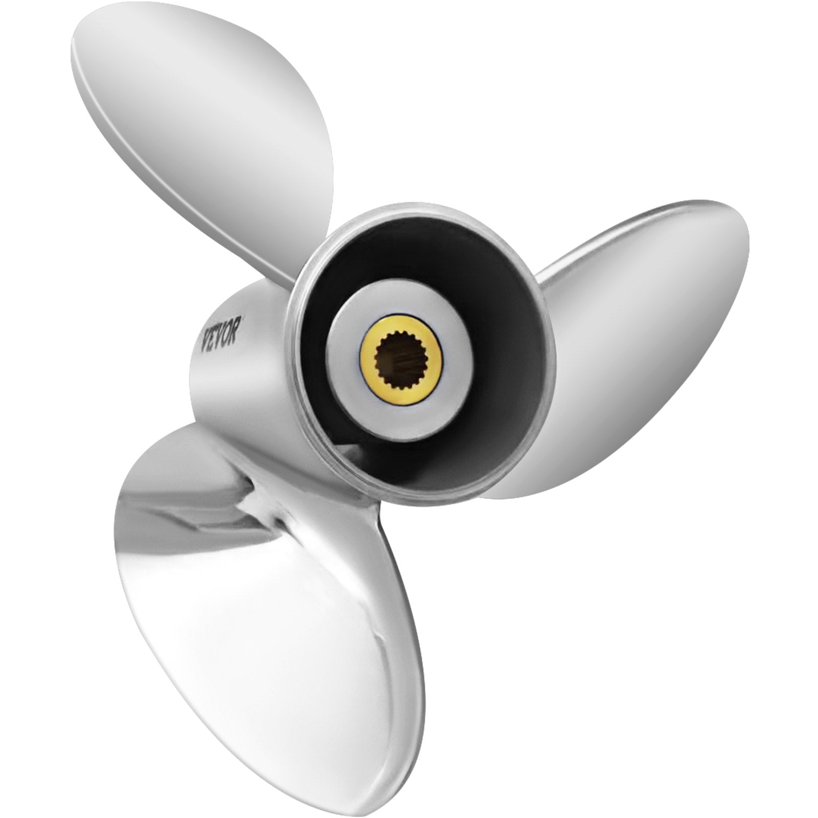 VEVOR Outboard Propeller, Replace for OEM 3860709, 3-Blade 14.5\" x 21\" Pitch Steel Boat Propeller, Compatible with Volvo Penta SX Drive All Models, with 19 Tooth Splines, RH 11