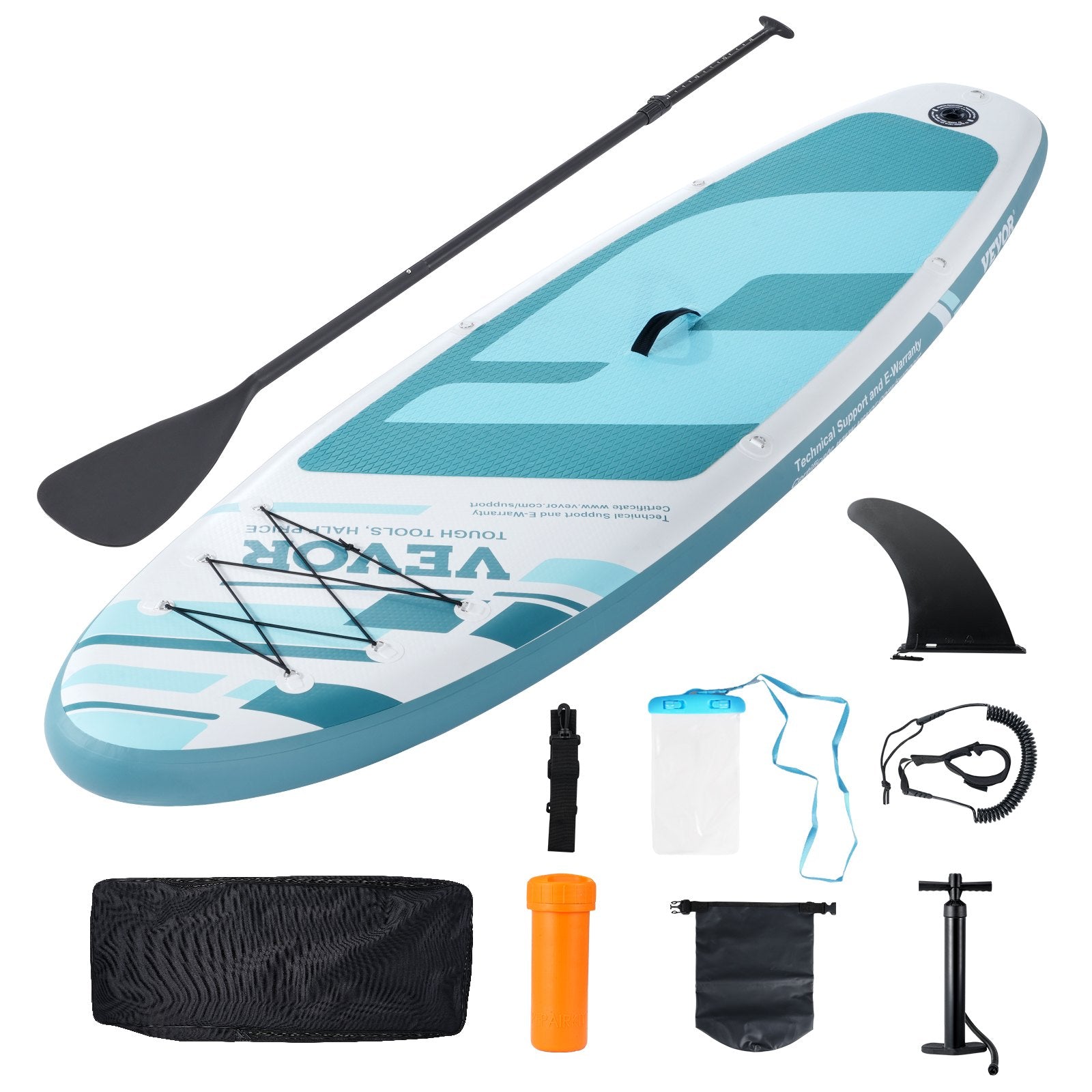VEVOR Inflatable Stand Up Paddle Board, 152 mm Wide SUP Paddleboard, with Board Accessories, Pump, Paddle, Fin, Phone Bag, Backpack, Ankle Leash, Repair Kit, Non-slip Deck for Youth & Adults 9
