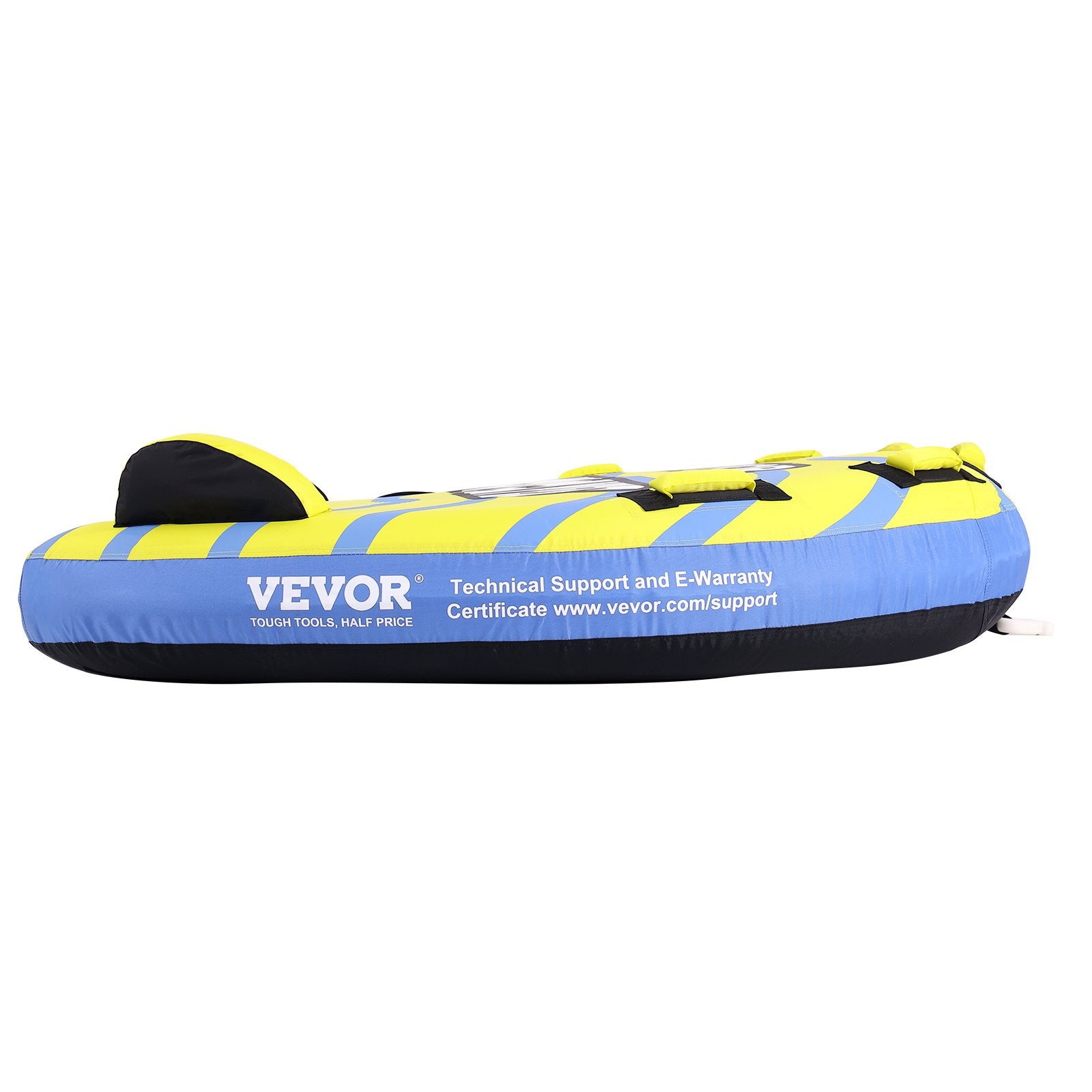 VEVOR Towable Tube for Boating, 1-3 Riders Inflatable Towable Tube with Bumper Fins, 510 lbs Water Sport Towable Tubes for Boats to Pull, Full Nylon Cover, EVA Grab Handles and Speed Safety Valve 10