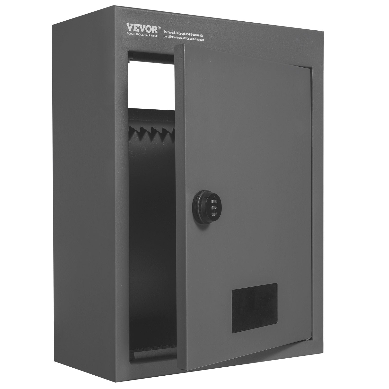 VEVOR Through The Wall Drop Box, Heavy Duty Steel Through the Wall Mailbox with 2.8-7.9" 13" Combination Lock, 12.5x6.3x16.9" Mail Drop Box, Dark Gray 9
