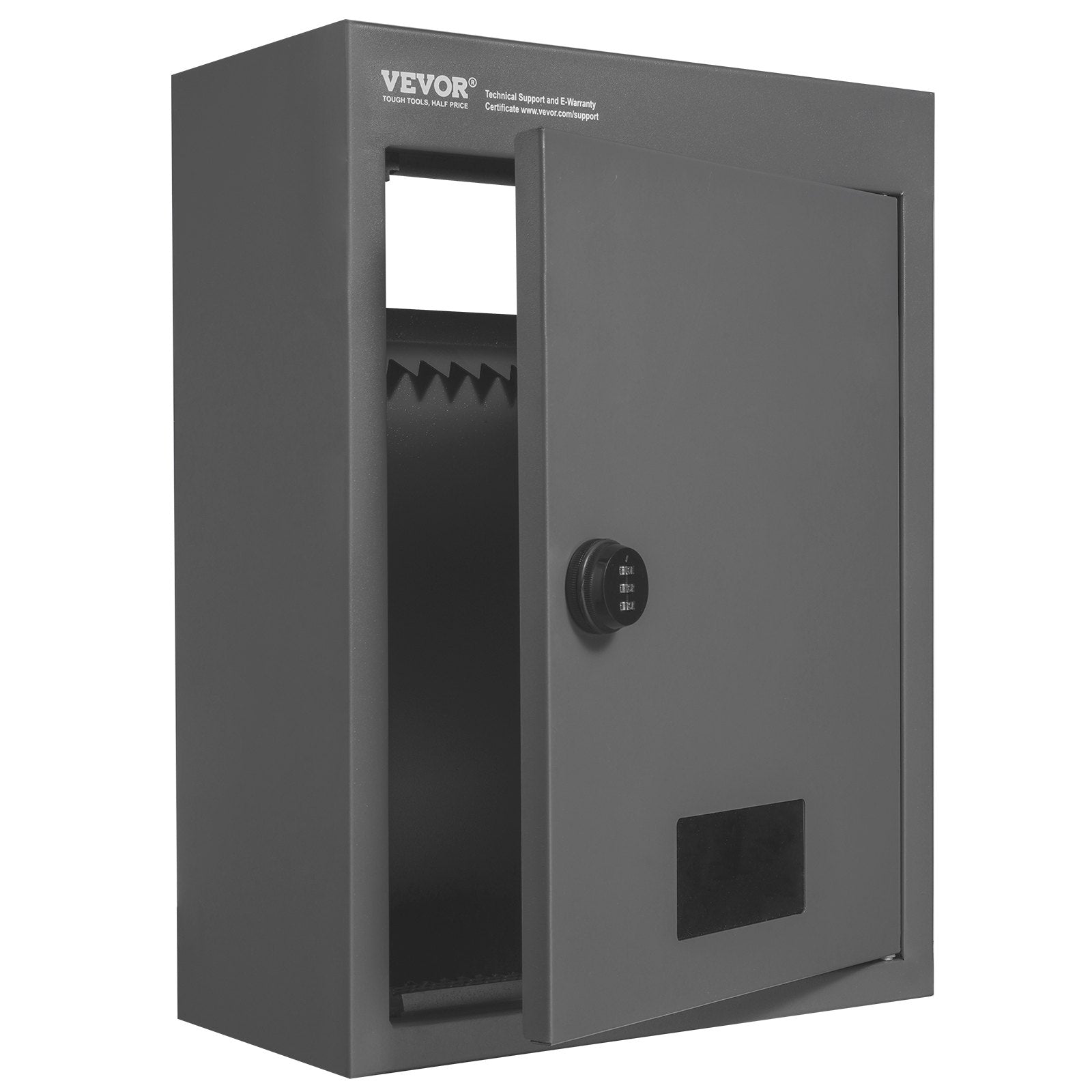 VEVOR Through The Wall Drop Box, Heavy Duty Steel Through the Wall Mailbox with 2.8-7.9" 13" Combination Lock, 12.5x6.3x16.9" Mail Drop Box, Dark Gray 10