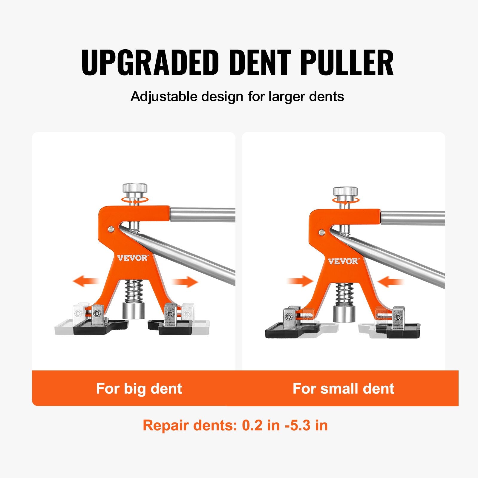 VEVOR 56 PCS Dent Removal Kit, Paintless Dent Repair Kit with Golden Lifter, Bridge Puller, Car Dent Puller with Puller Tabs, Hot Glue Gun for Auto Body Dents, Hail Damage, Door Ding 3