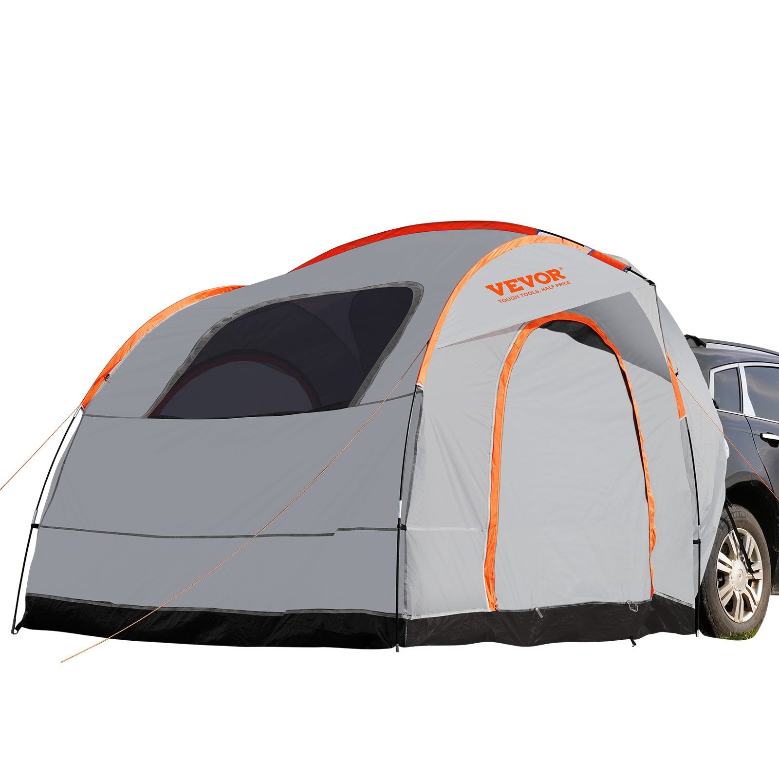 VEVOR SUV Camping Tent, 8'-8' SUV Tent Attachment for Camping with Rain Layer and Carry Bag, PU2000mm Double Layer Truck Tent, Accommodate 6-8 Person, Rear Tent for Van Hatch Tailgate 10