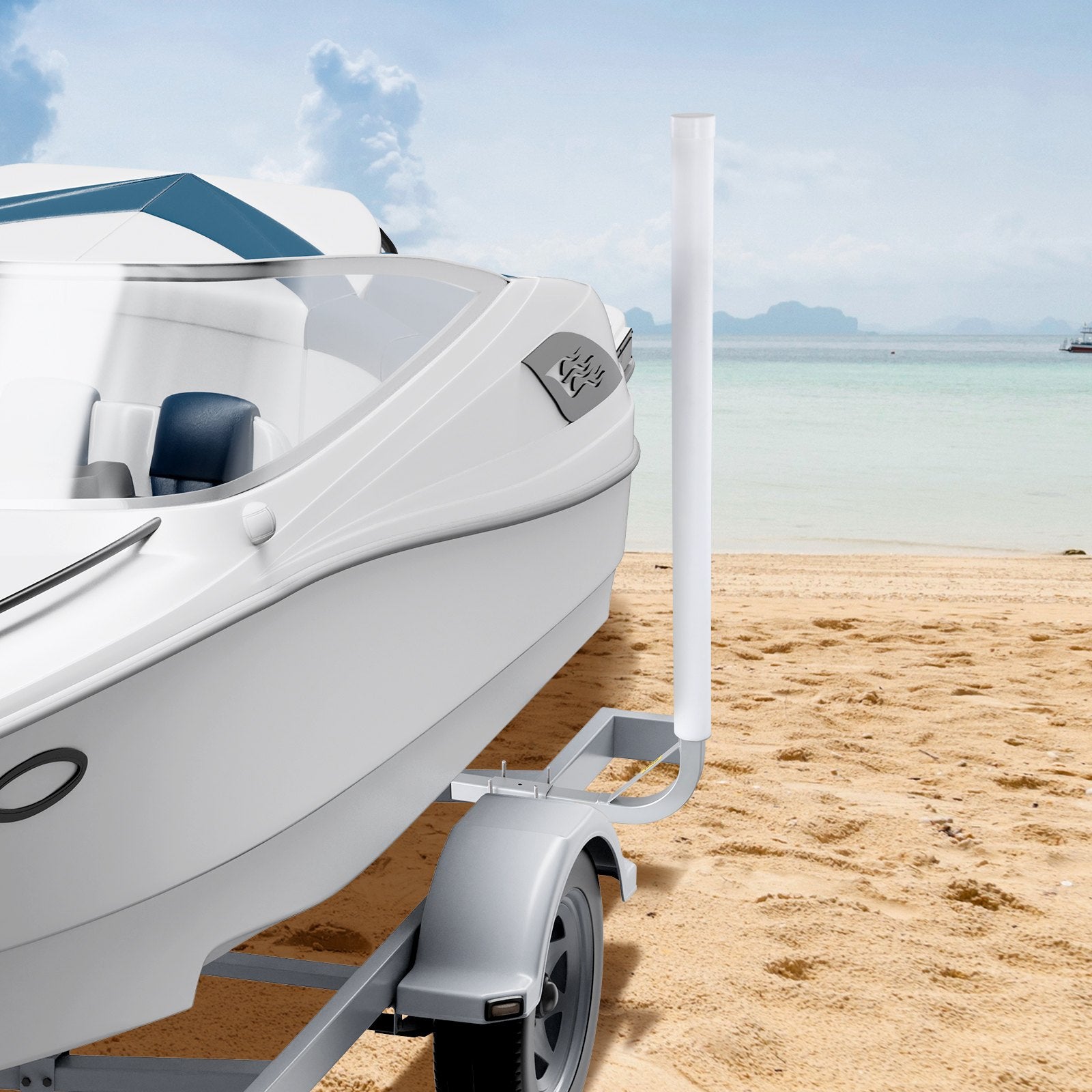 VEVOR Boat Trailer Guide, 1219.2mm Adjustable Design Trailer Guide Poles, 2PCS High-Hardness Steel Trailer Guide-Ons, Trailer Guides with PVC Pipes, for Ski Boat, Fishing Boat or Sailboat Trailer 8