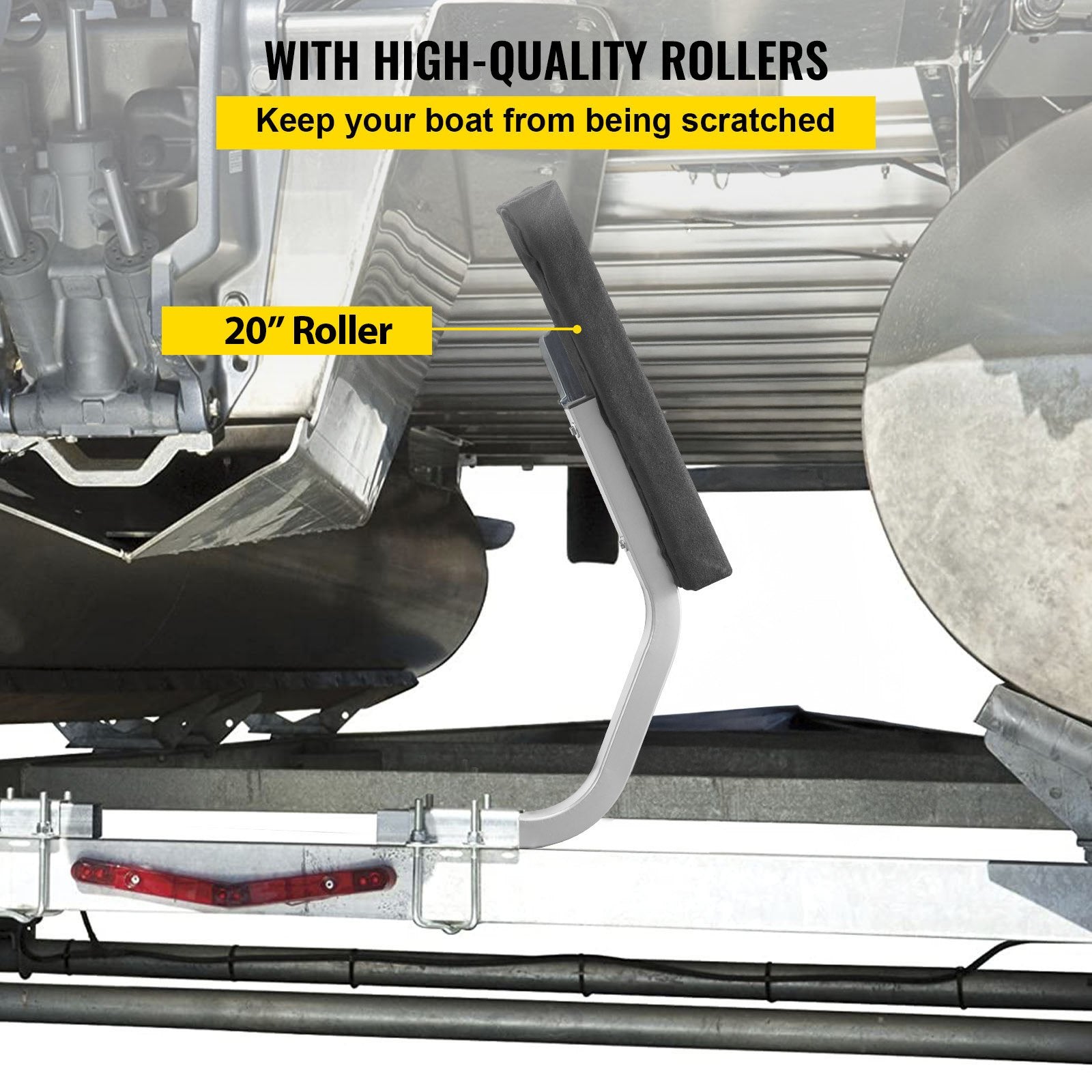 VEVOR Boat Trailer Guide on, 24\", One Pair Trailer Pontoon Bunk Board Guide-ons, Steel Trailer Guides, Complete Mounting Accessories Included, for Ski Boat, Fishing Boat or Sailboat Trailer 6