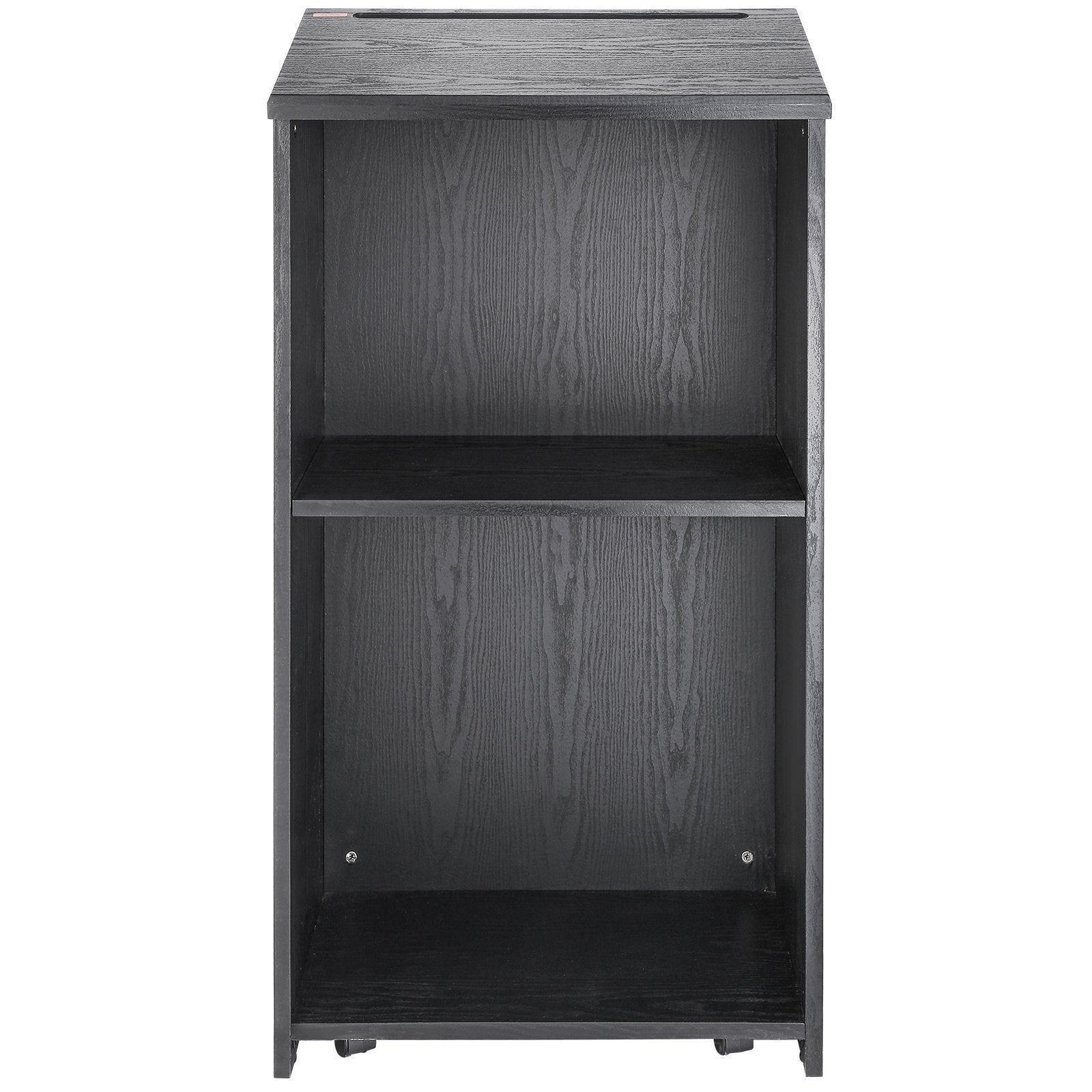 VEVOR Podium Stand, 47 in Hostess Stand with 4 Rolling Wheels, Wood Podium with Storage Shelves, and Slant Desktop, Lecterns & Podiums for Church, Office, School, Home, Black 11