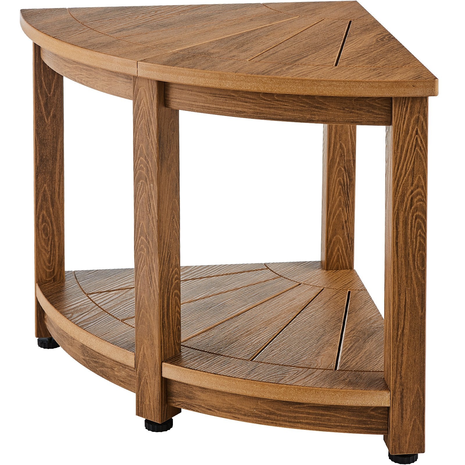 VEVOR Corner Shower Bench, 18.5" Height 17.75" Radius, Faux Wood Grain Polystyrene,159KGS with Storage Shelf, Water Resistant, Shower Stool for Inside & Outside Shower, for Bathroom, Living Room 10