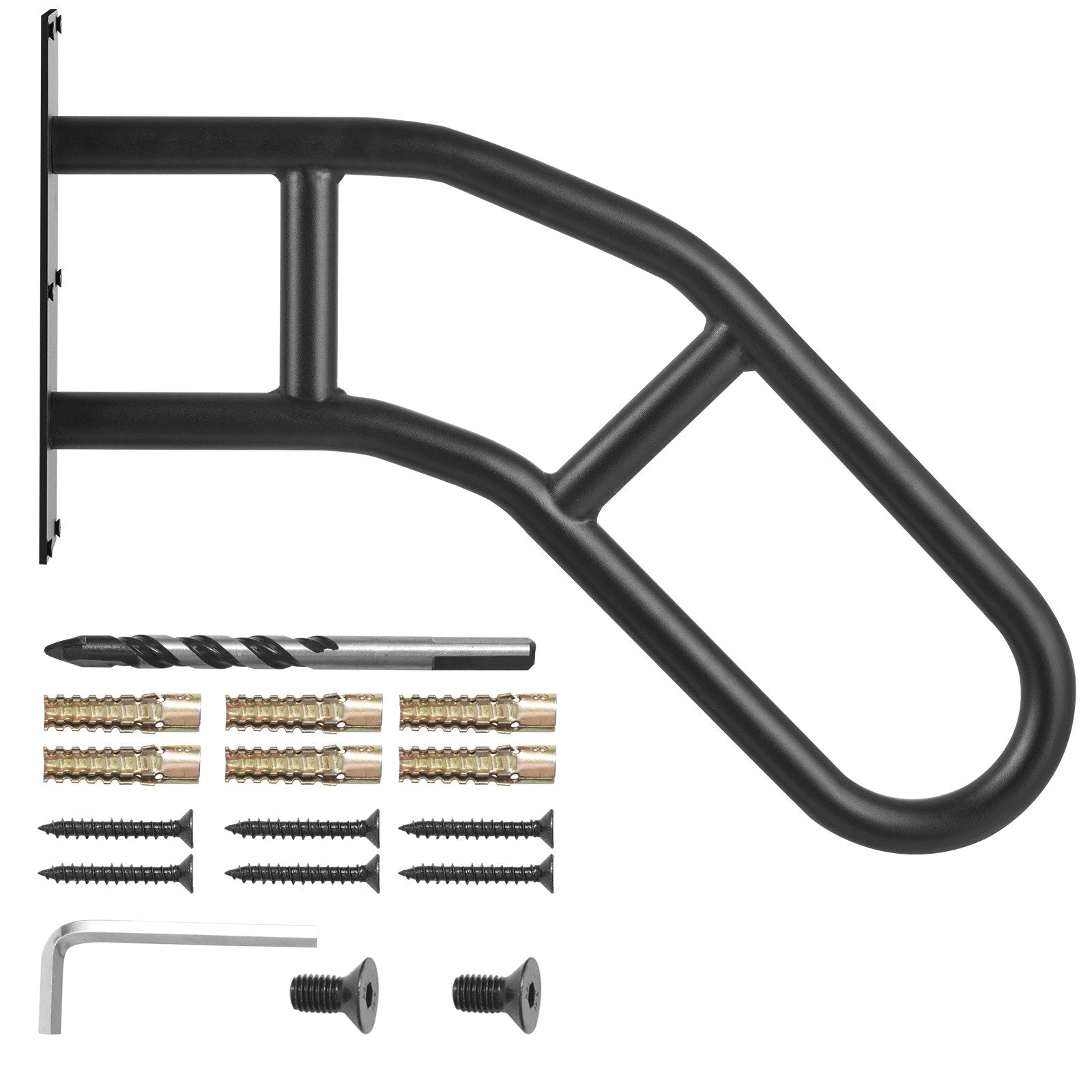 VEVOR Handrails for Outdoor Steps, 29" Length Wall Mount Safety Railings for 1-3 Steps, U-Shaped Handrail with Matte Black Finished, Stair Handrails for Kids, Elderly, Pregnant Women, Disabled 9