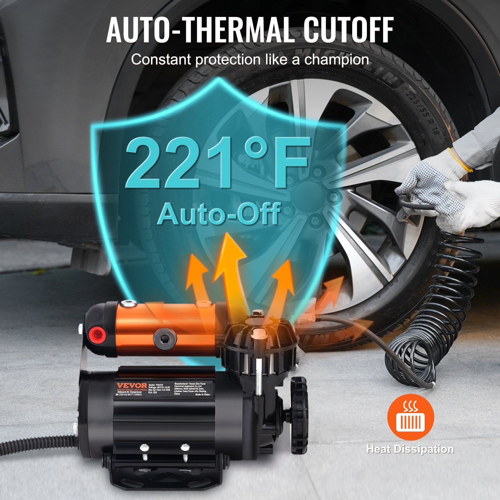 VEVOR Onboard Air Compressor Kit 150PSI Offroad Air Compressor Portable Tire Inflator Heavy Duty 3.5CFM Air Pump for Jeep SUV 4x4 Vehicle Compatibility with Air tools, Air horns, Lockers 4